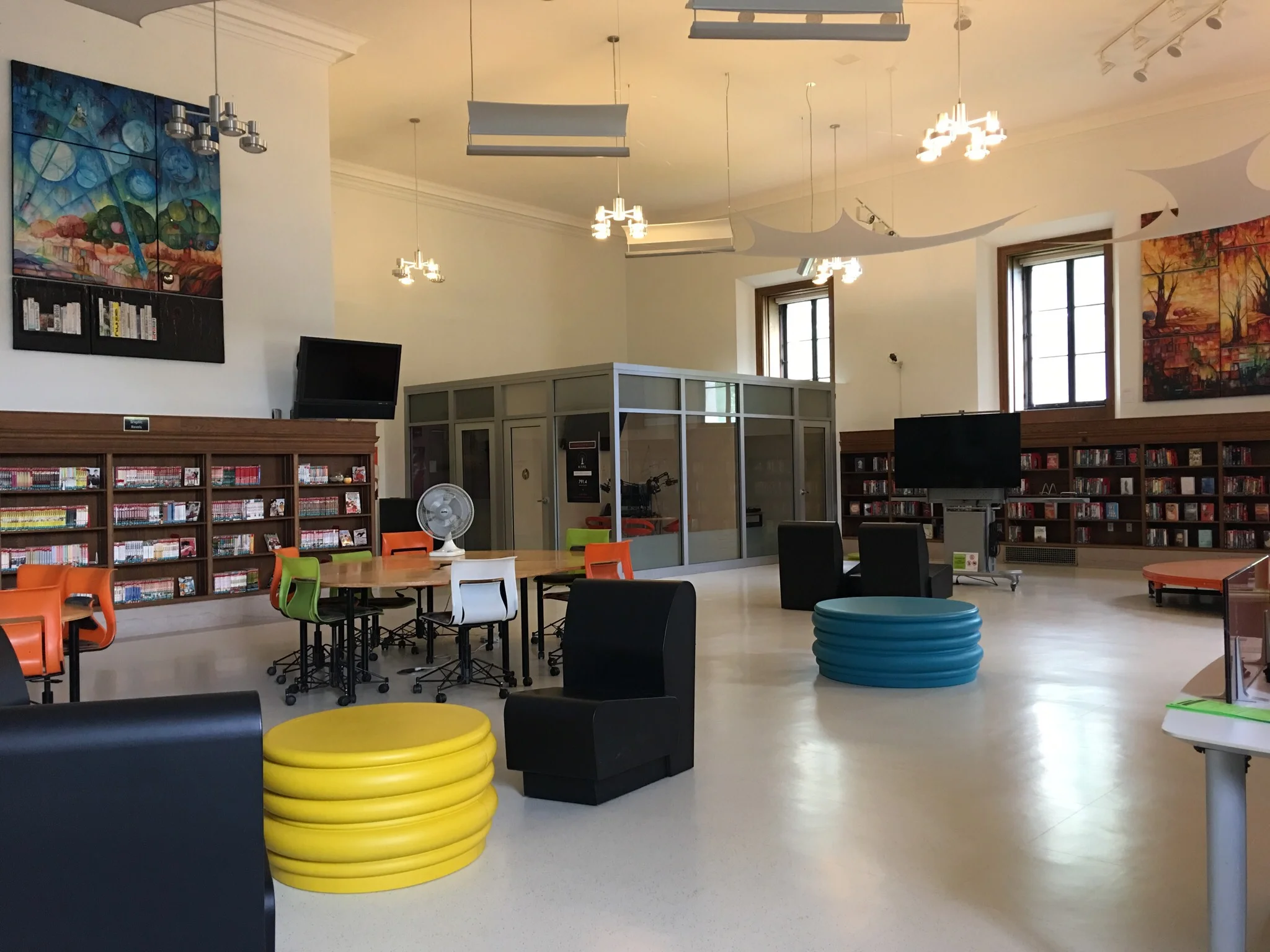 The “H.Y.P.E. Room,” a community space designed by and reserved for teenagers at the Detroit Public Library.