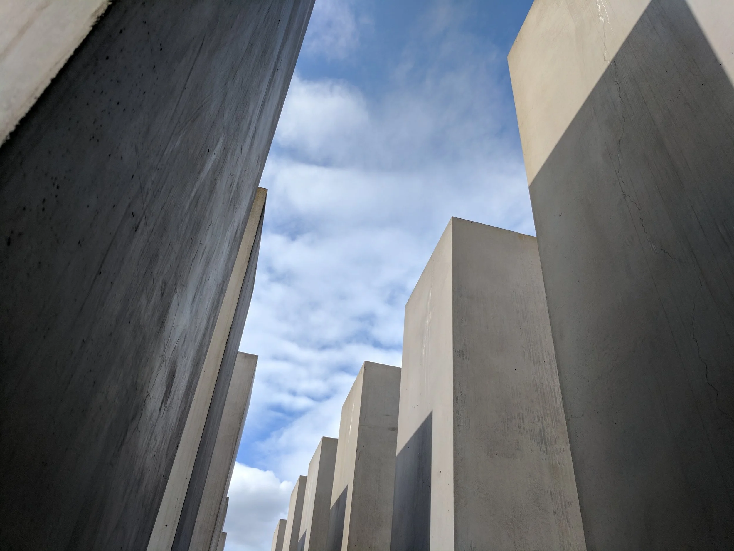 From within the memorial, I noticed that something about concrete stelae (also featured in the Garden of Exile ) seems to resonate with this traumatic piece of Judaeo-Western history.