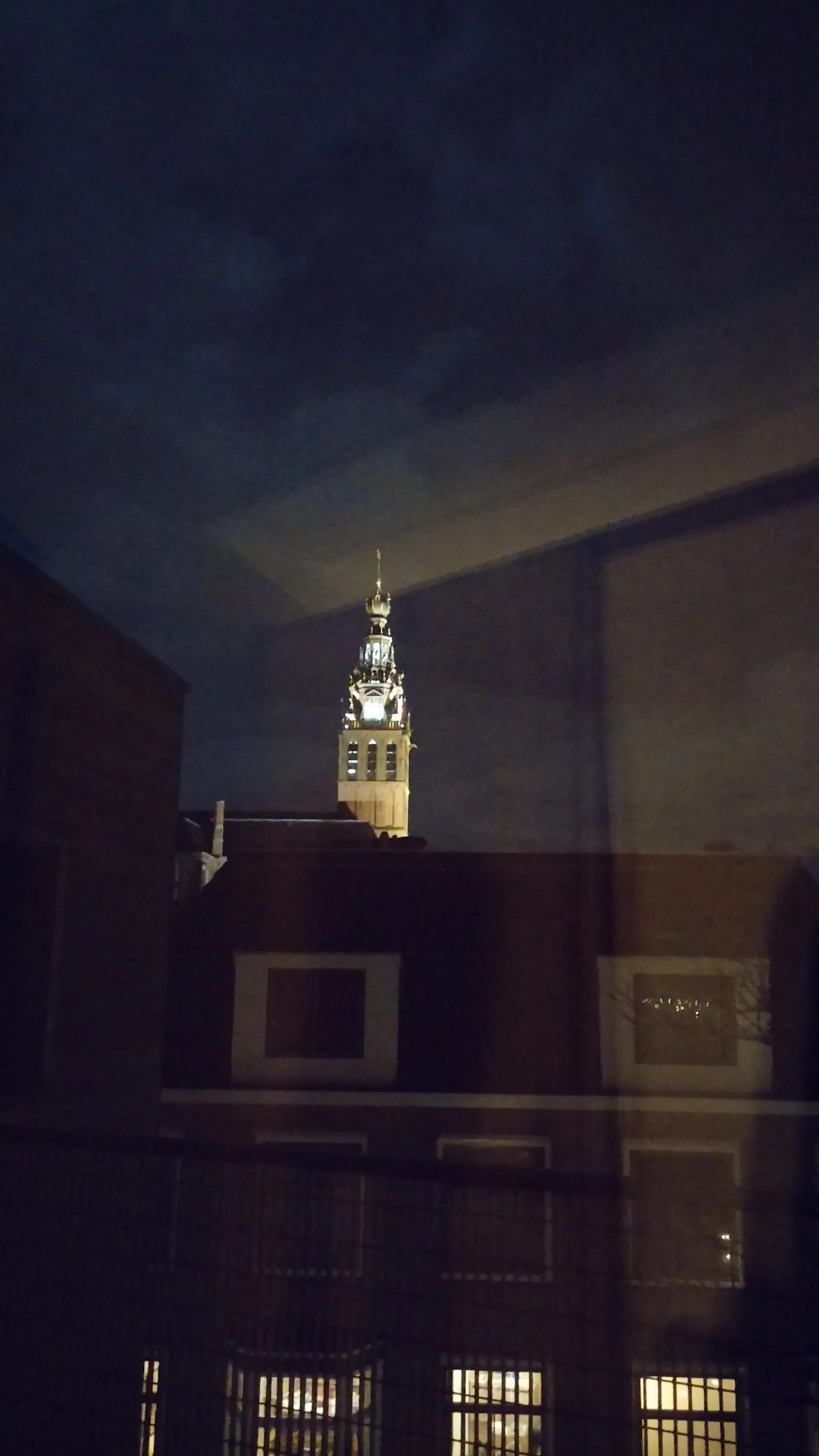 St. Stephen's Church at night from the apartment.