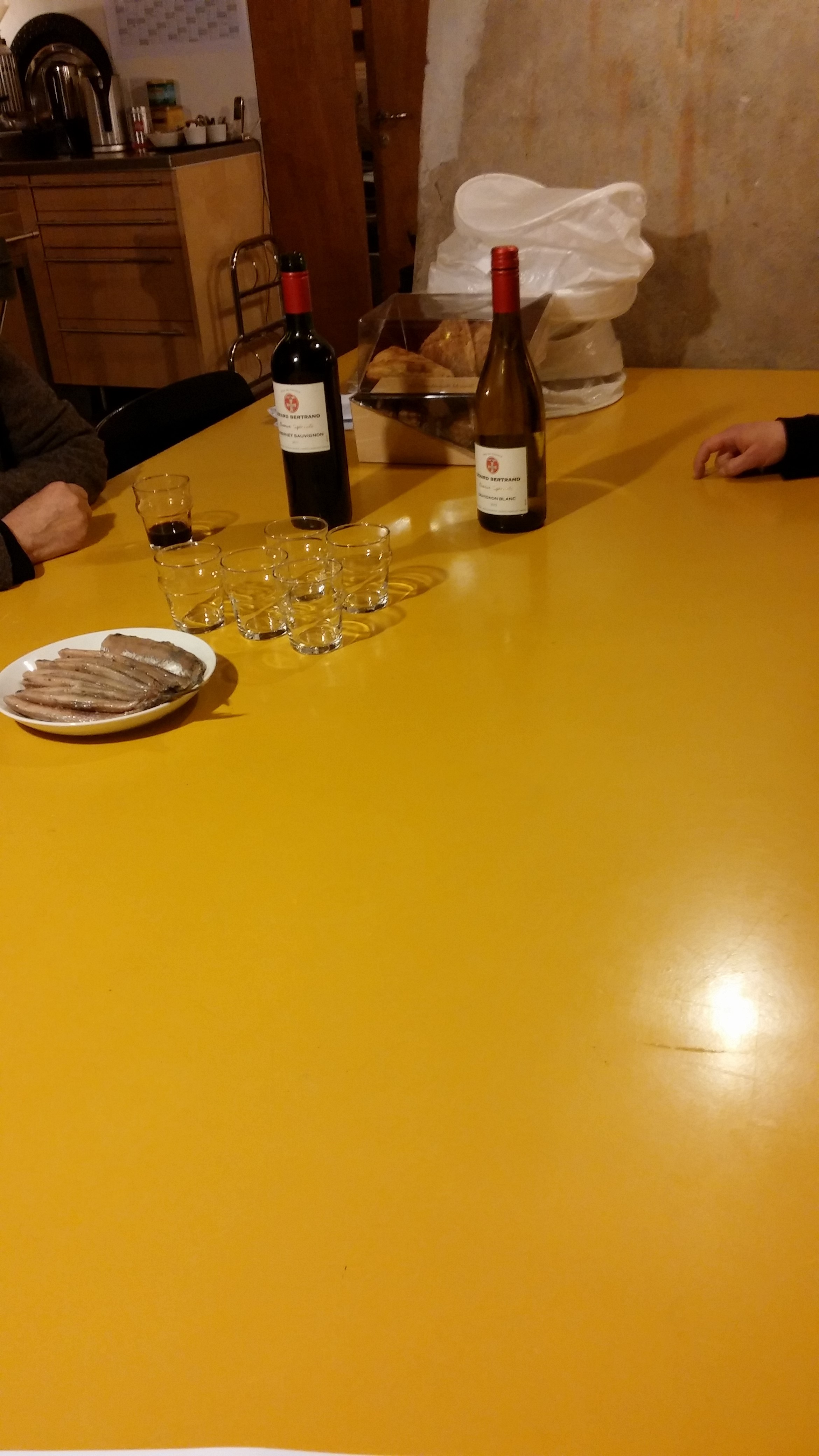 Wine tasting. With pickled herring.