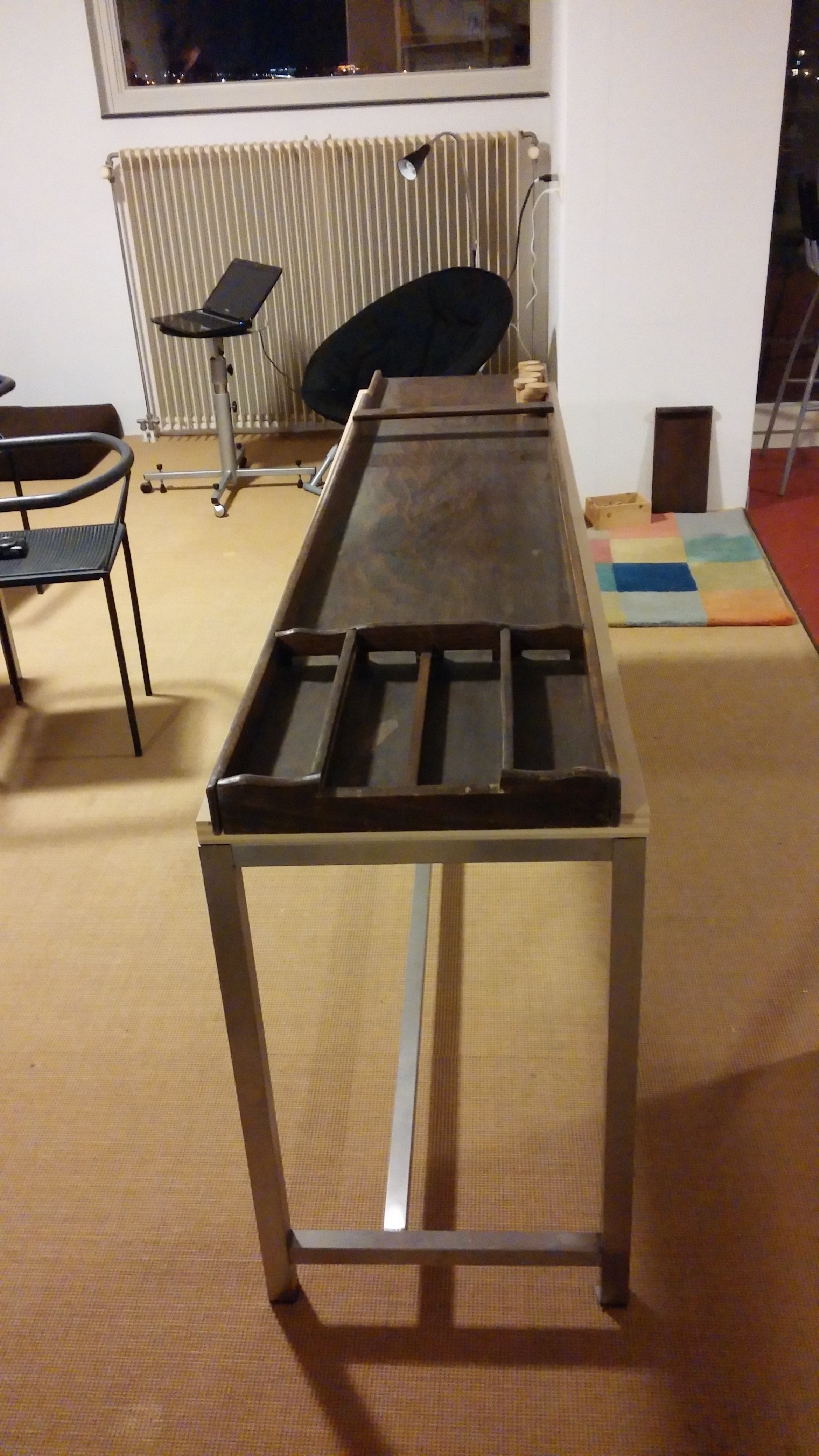 Someone brought a kind of shuffleboard table. It was quite amusing.
