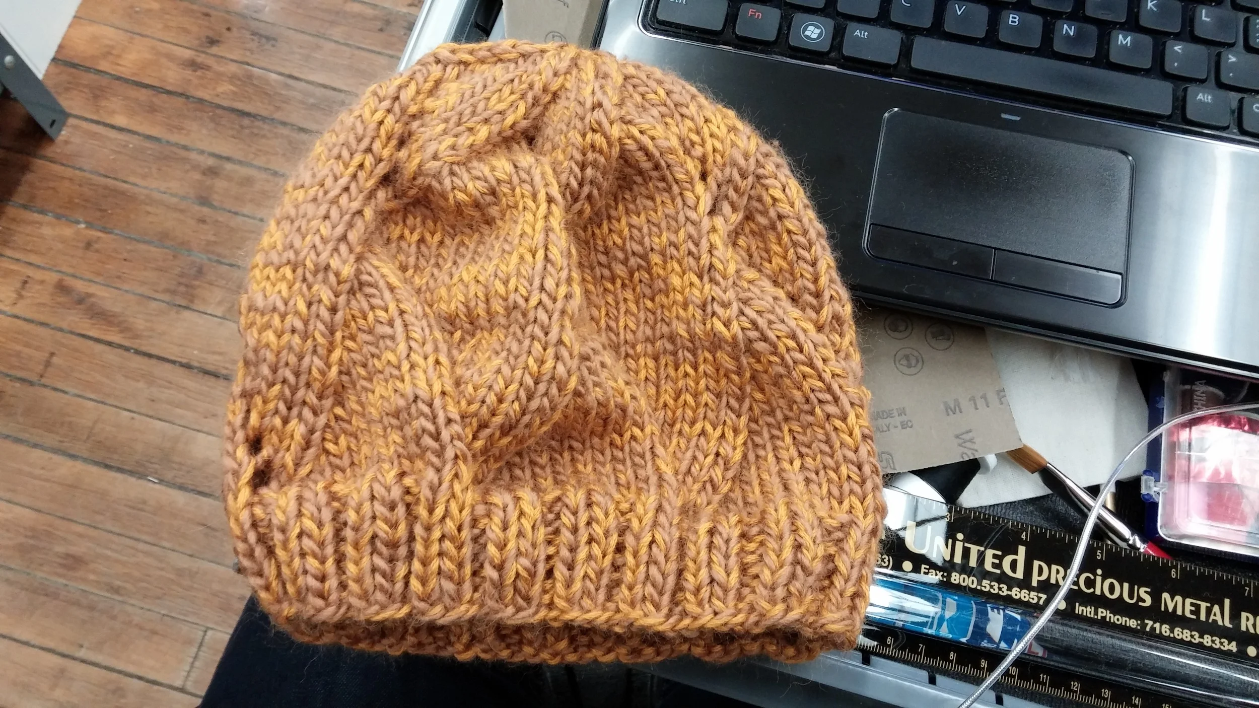 Knitting some hats for my degree project