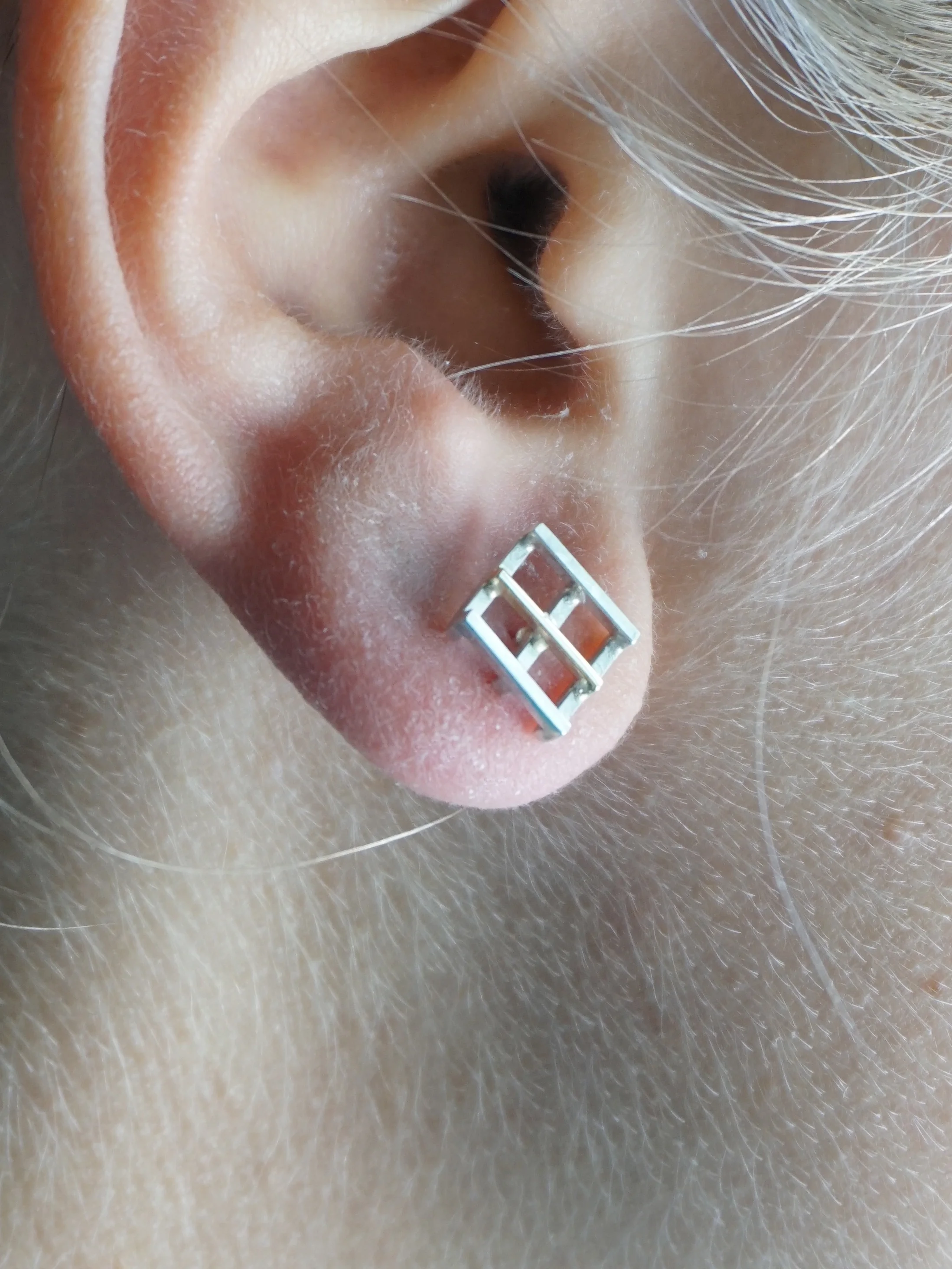 Grid Studs with Gold