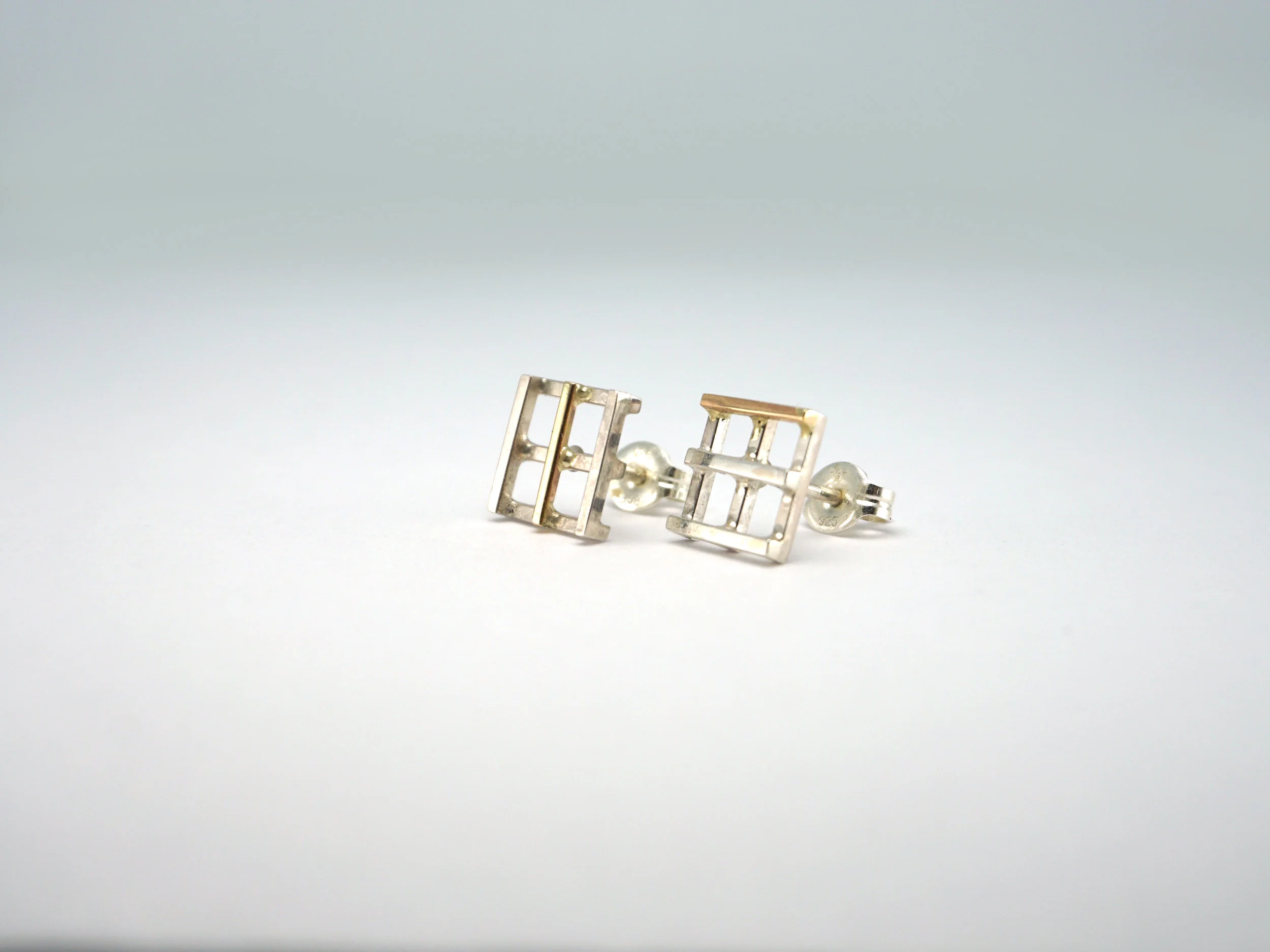 Grid Studs with Gold