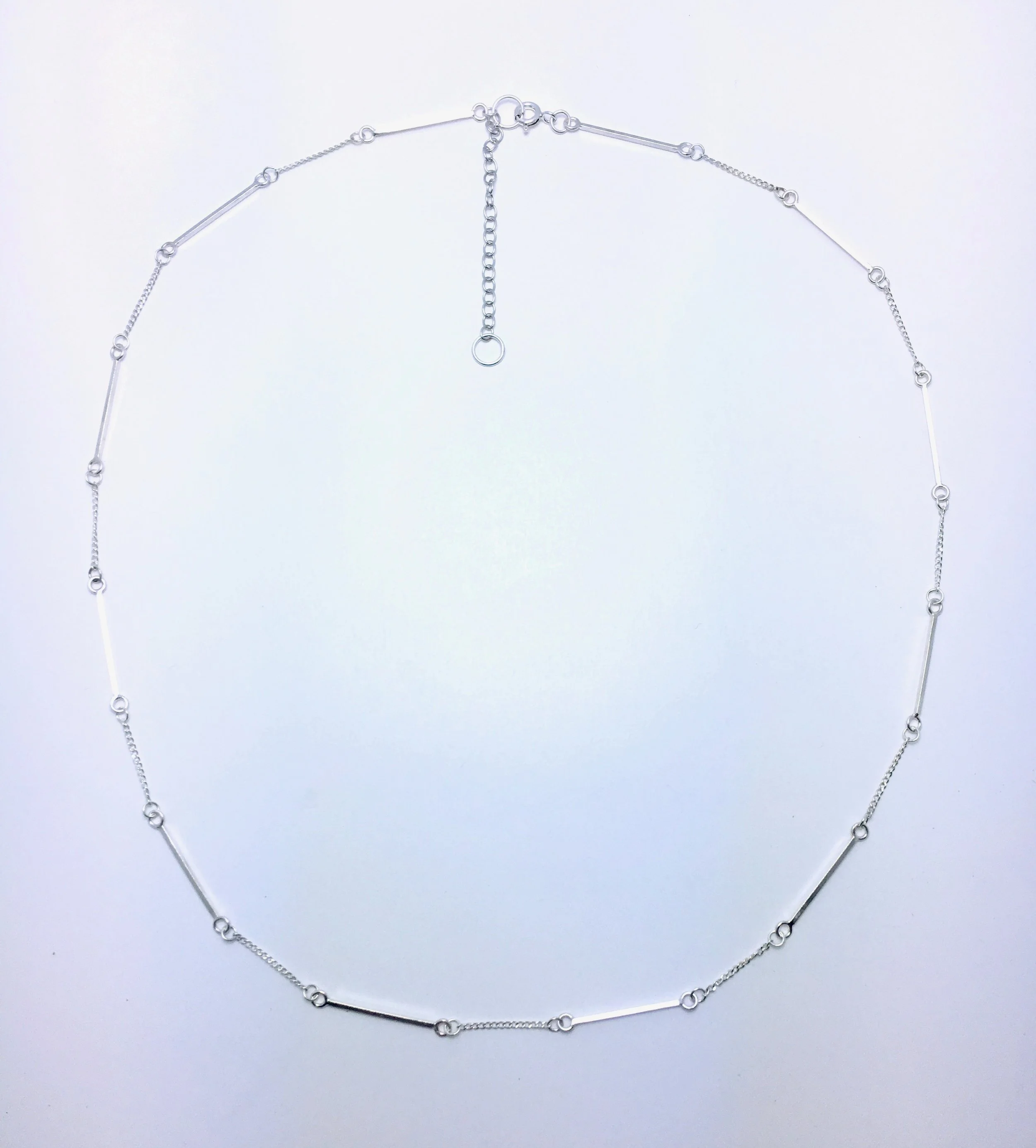 Sterling silver chain with square wire elements