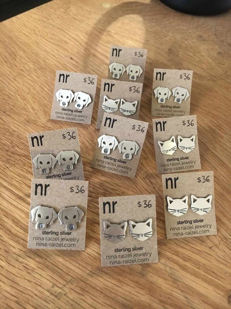 I put them on my earring cards. And yes, I did design and make the earring cards myself too.