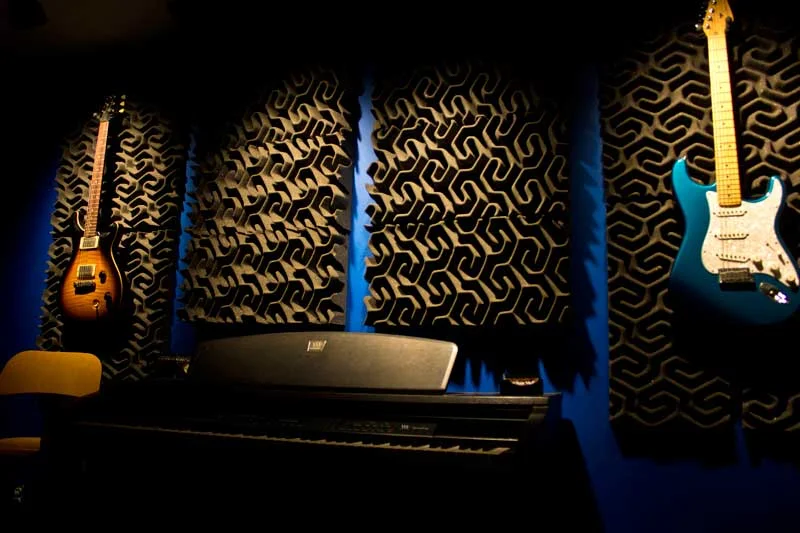 Freestone Media- rear wall of control room with SoundTrax acoustic panels.