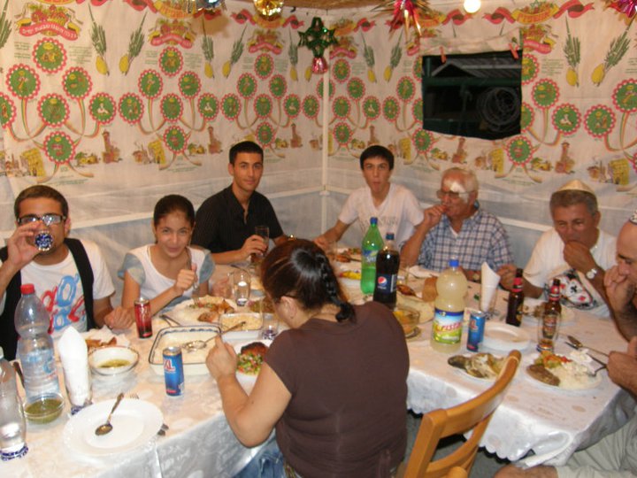 Family feasting in the Sukkot