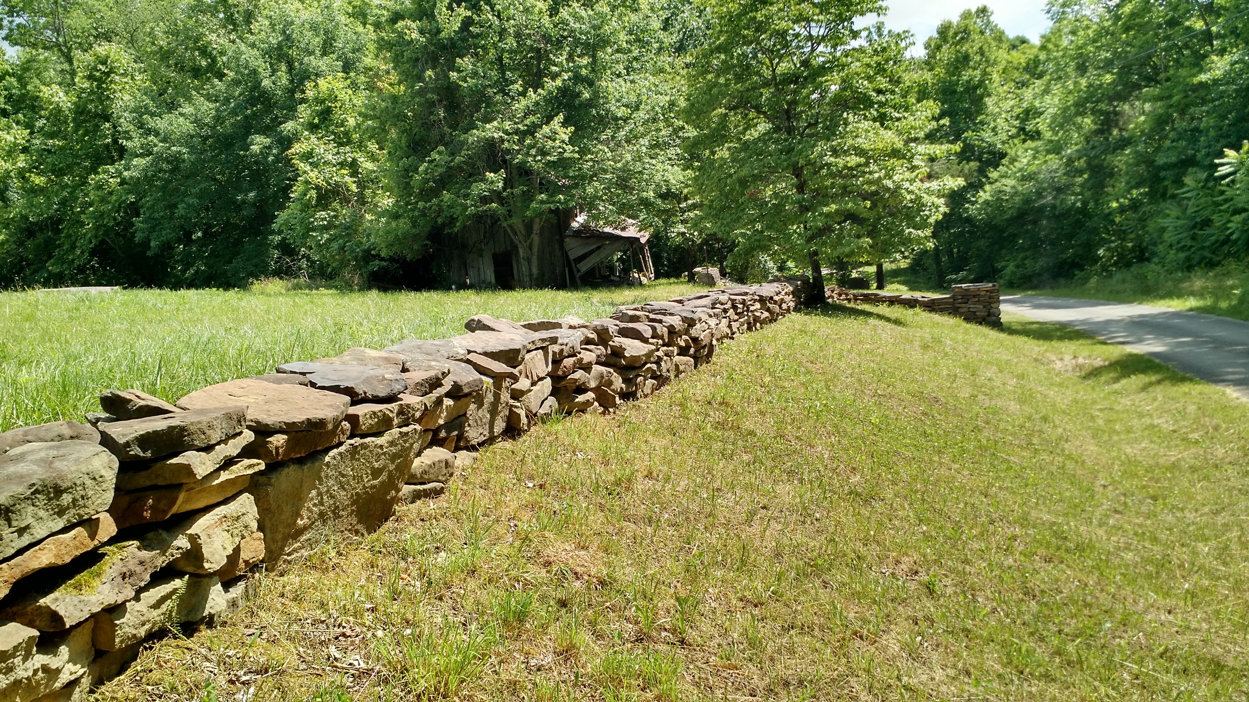 Rock Wall on Bear Hollow Road.&nbsp; The original Highland Freewill Baptist Church building stood on Bear Hollow Road; it burned in the 1970's.