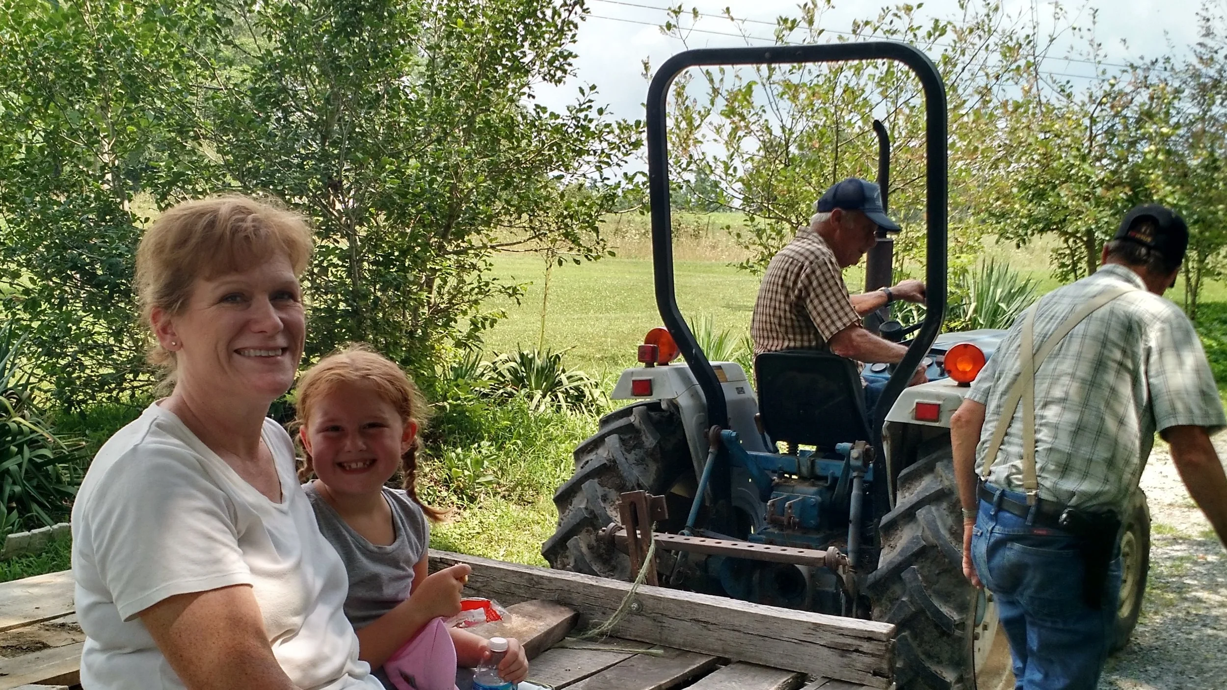 Me, Cana Geer, Daddy and Harlon Thompson back up in civilization.