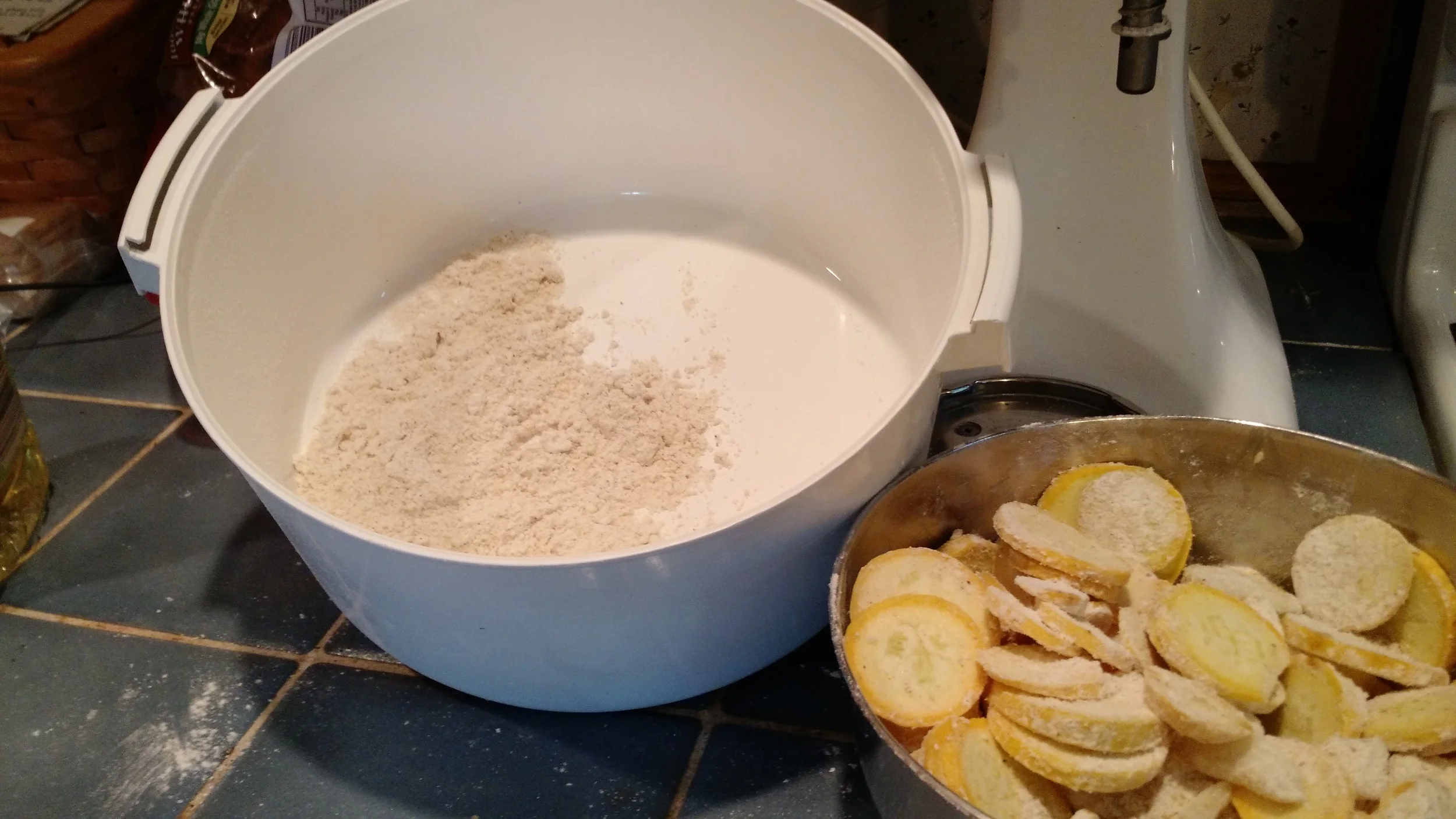 Yellow Squash rolled in Home-Ground Cornmeal