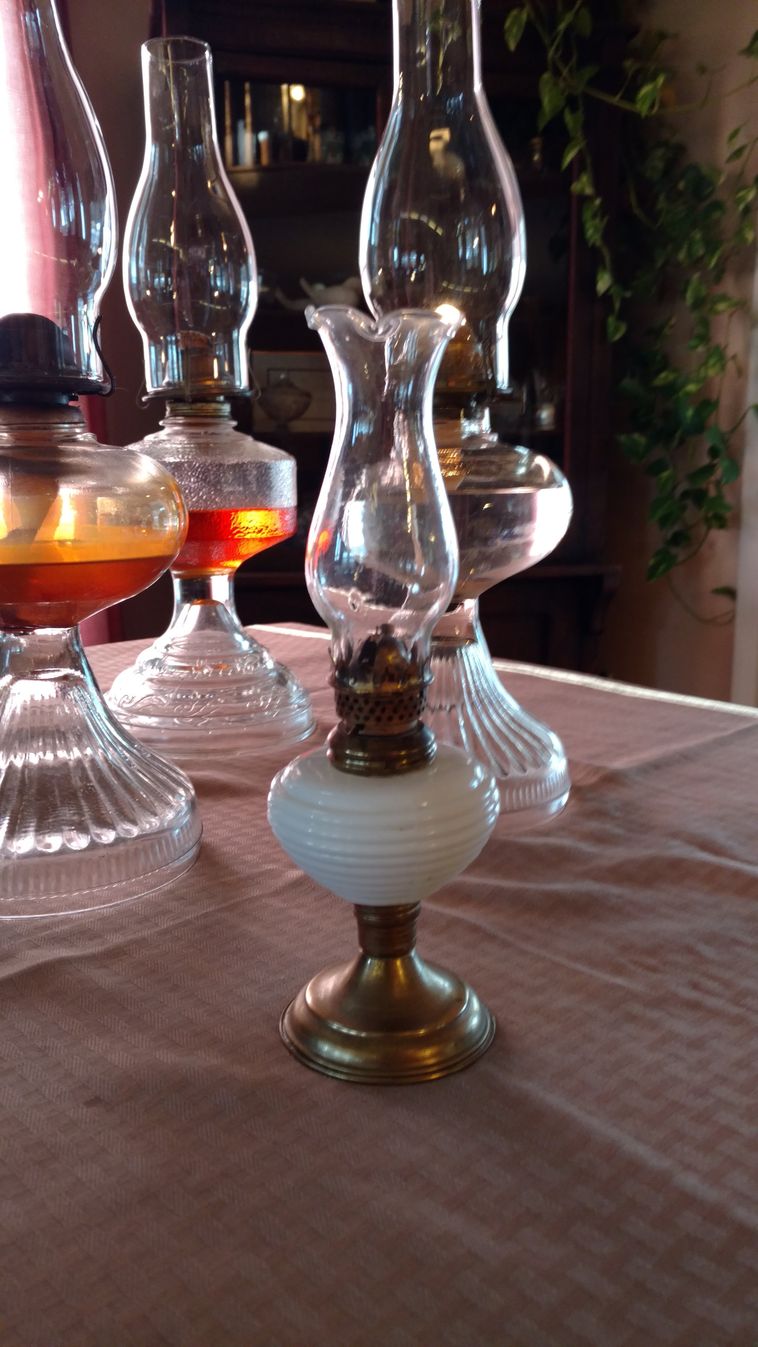 This lamp may have no monetary value but it's one of my most prized. It belonged to my Great Grandma Key. I don't know that it's ever been burned.