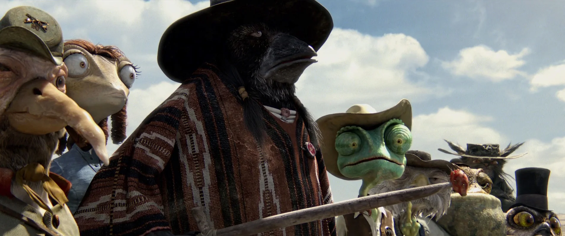 Rango (2011) Property of Nickelodeon and Paramount Pictures Responsible for painting all maps for Woundedbird including his clothing and hat. Model and Zbrush by Gio Nakpil. Lookdev by Kevin Reuter.