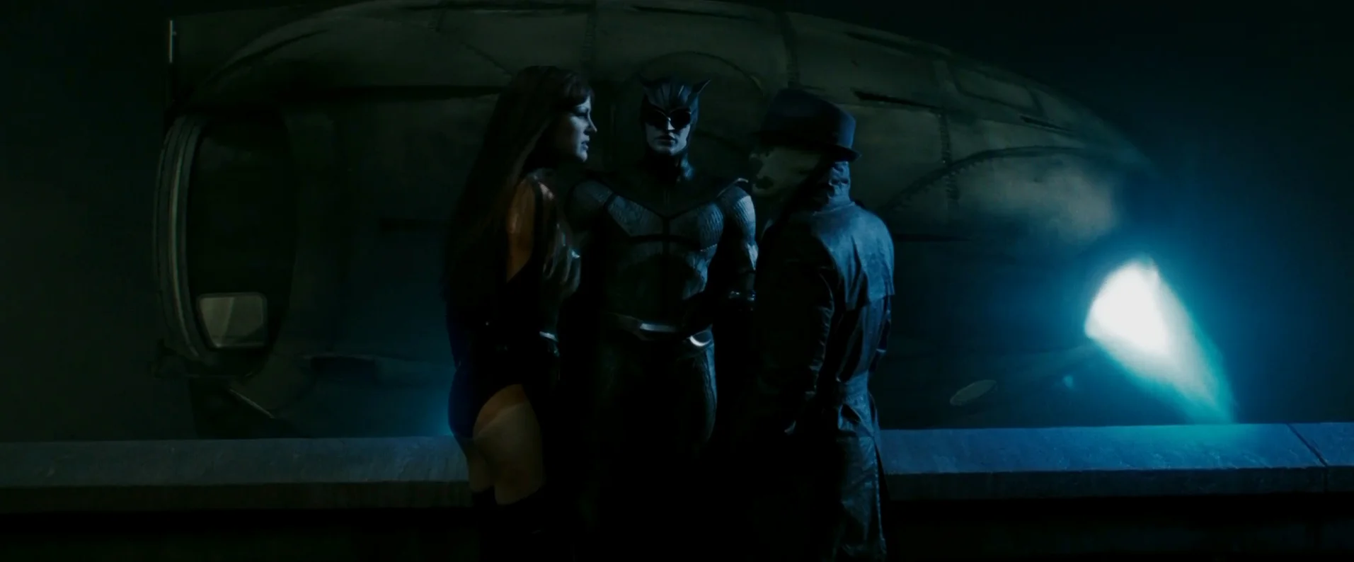 Watchmen (2009) Property of Warner Bros. Painted
color, spec, displacement and isolation maps for the Owl Ship. All maps
painted at 4K. Lookdev by Geoff
Pedder