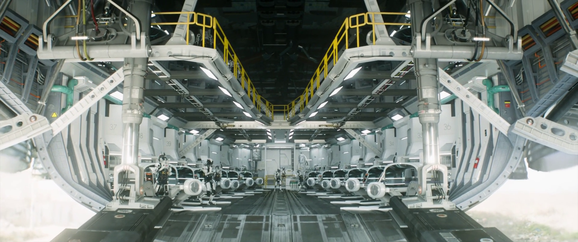 Supervised all texture work for this 100% CG shot of the interior of the Ambulance variation of the Shuttle Deportation Shuttle. I painted the interior ground and all of the exterior areas of the shuttle. Suchitra Keshri and Muhammad Marri painted a