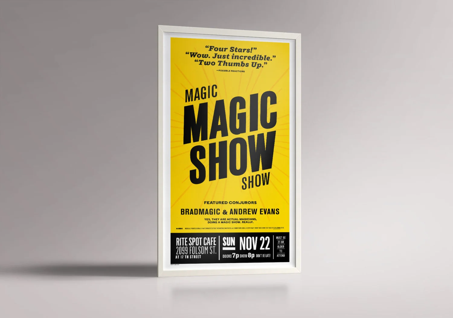 Magic Magic Show Show Poster (For Rite Spot Cafe)
