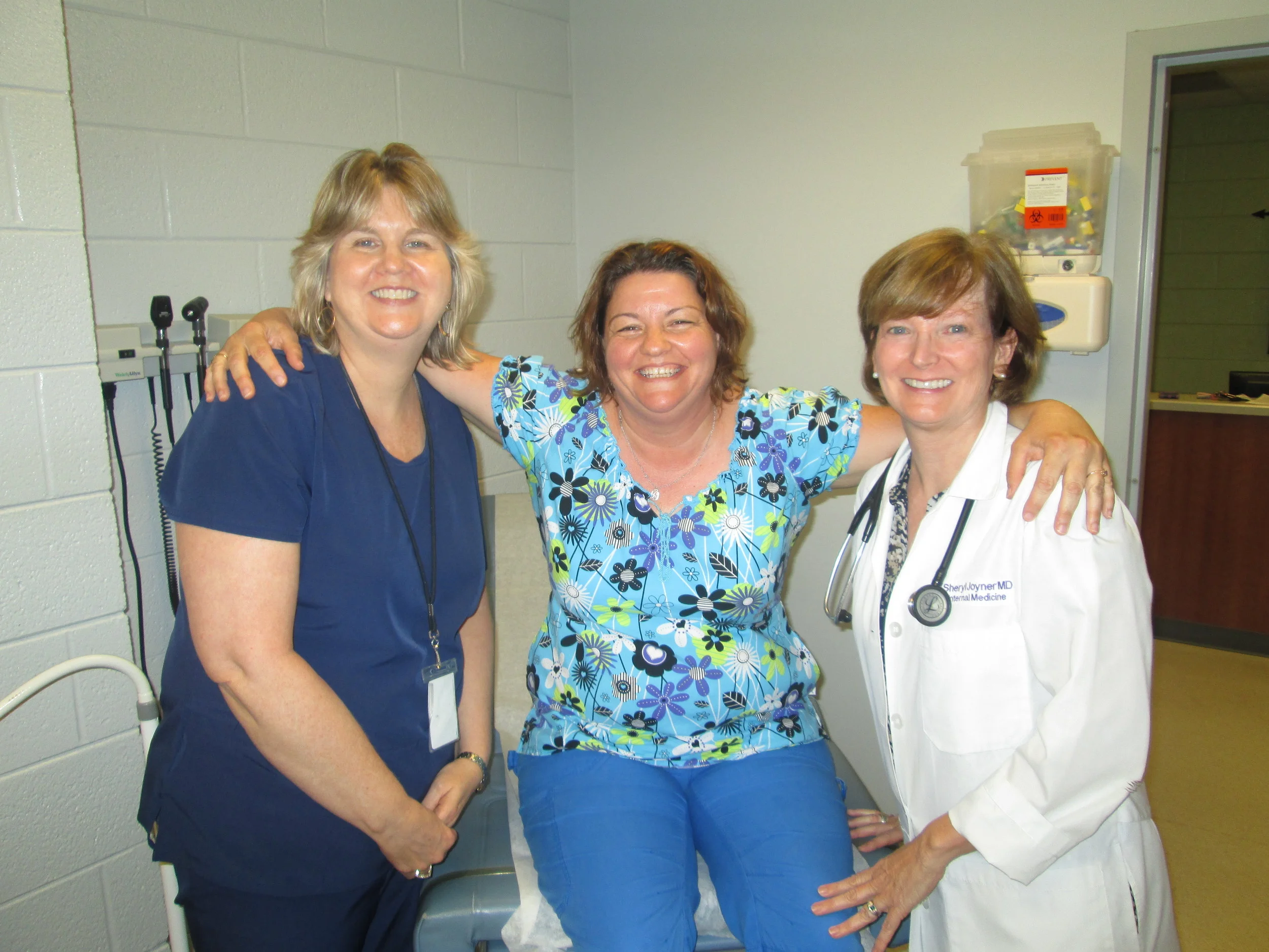 Patient Michelle Turner (middle) with Alliance’s Leanne Ritter, MA and Dr. Sheryl Joyner.