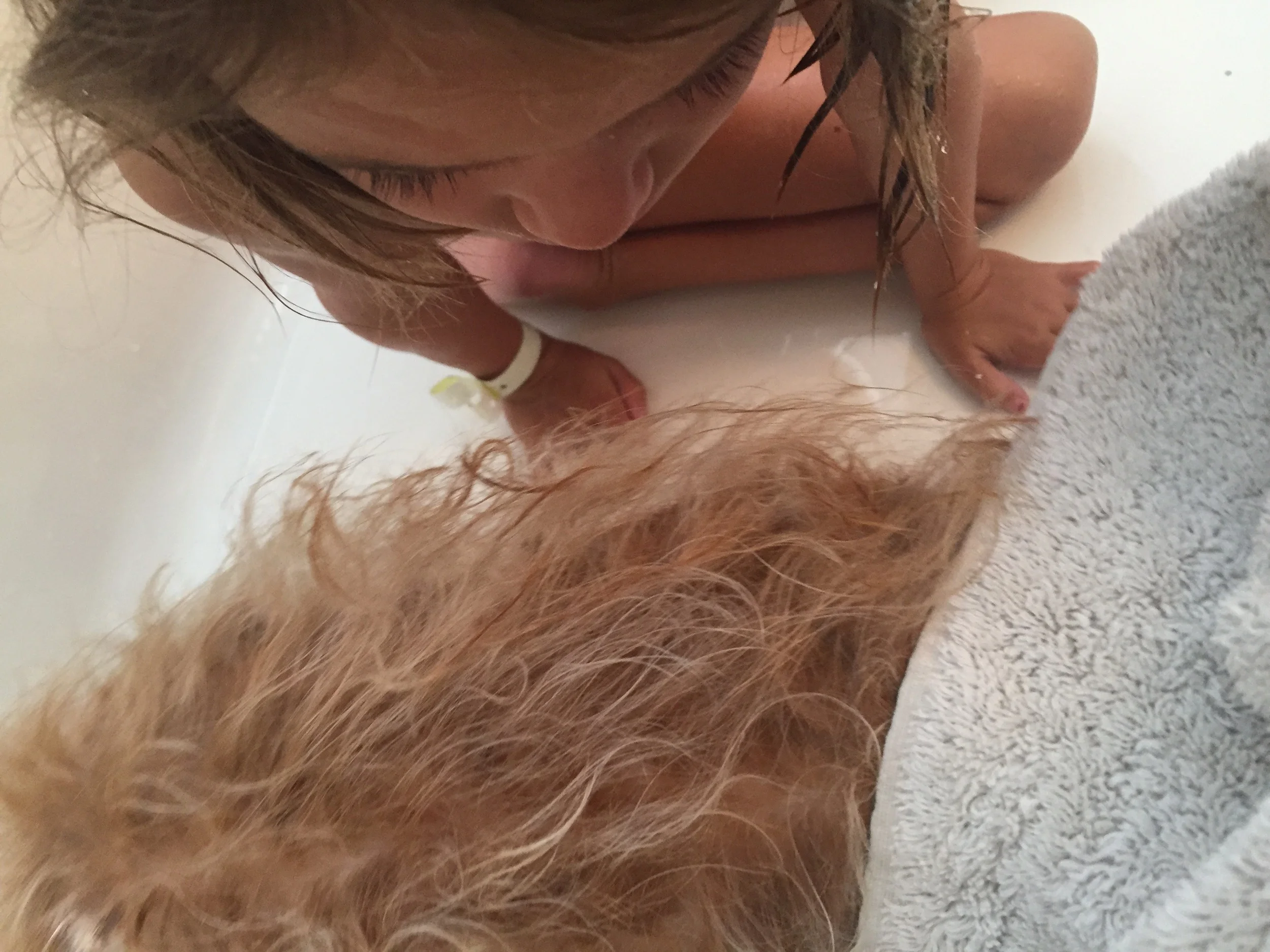 After a towel-dry, we give N.A.S.H.A. a sniff test. Fresh Pomegranate!