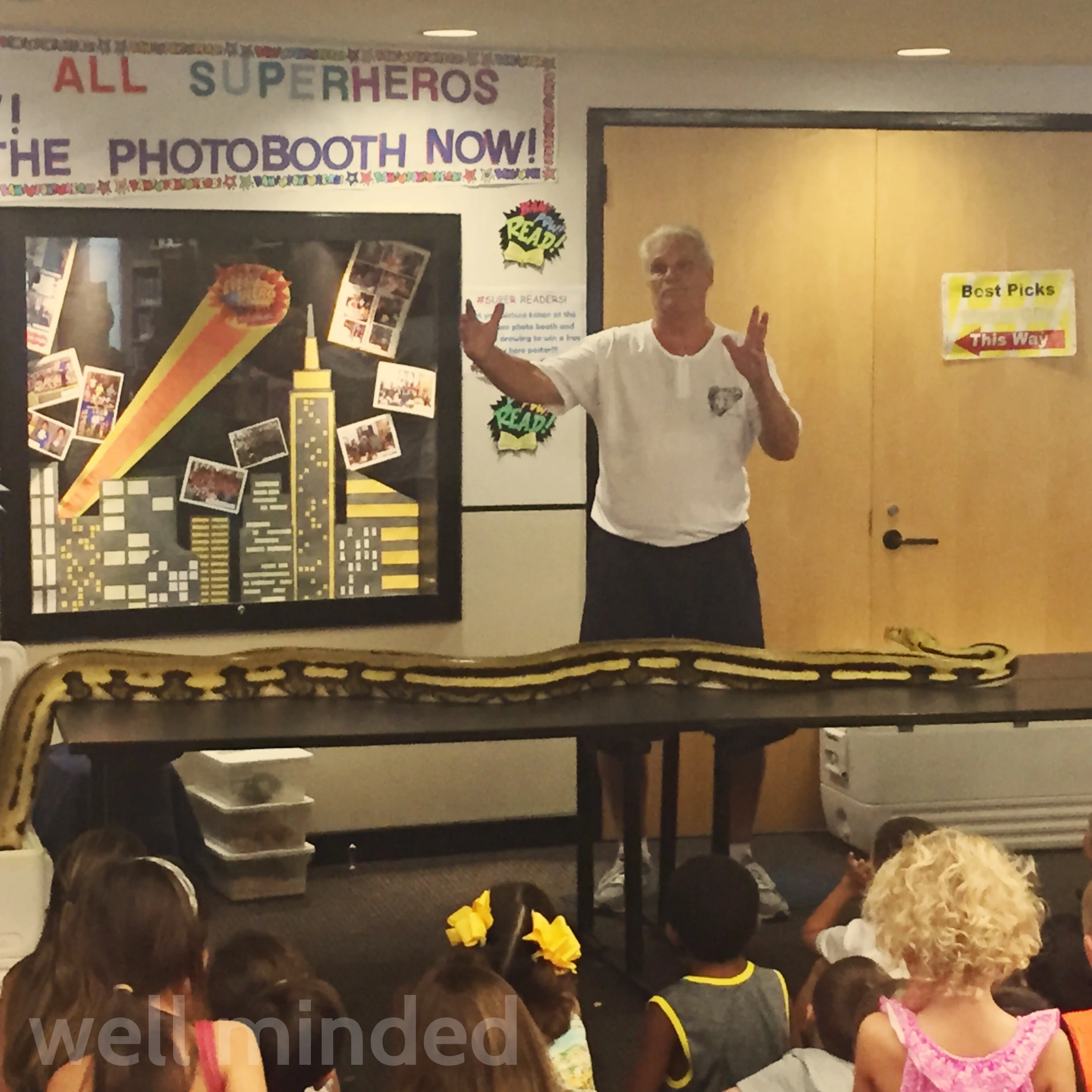 Theresa, a 9-year-old Python. She's only half grown, and that's only about half of her!