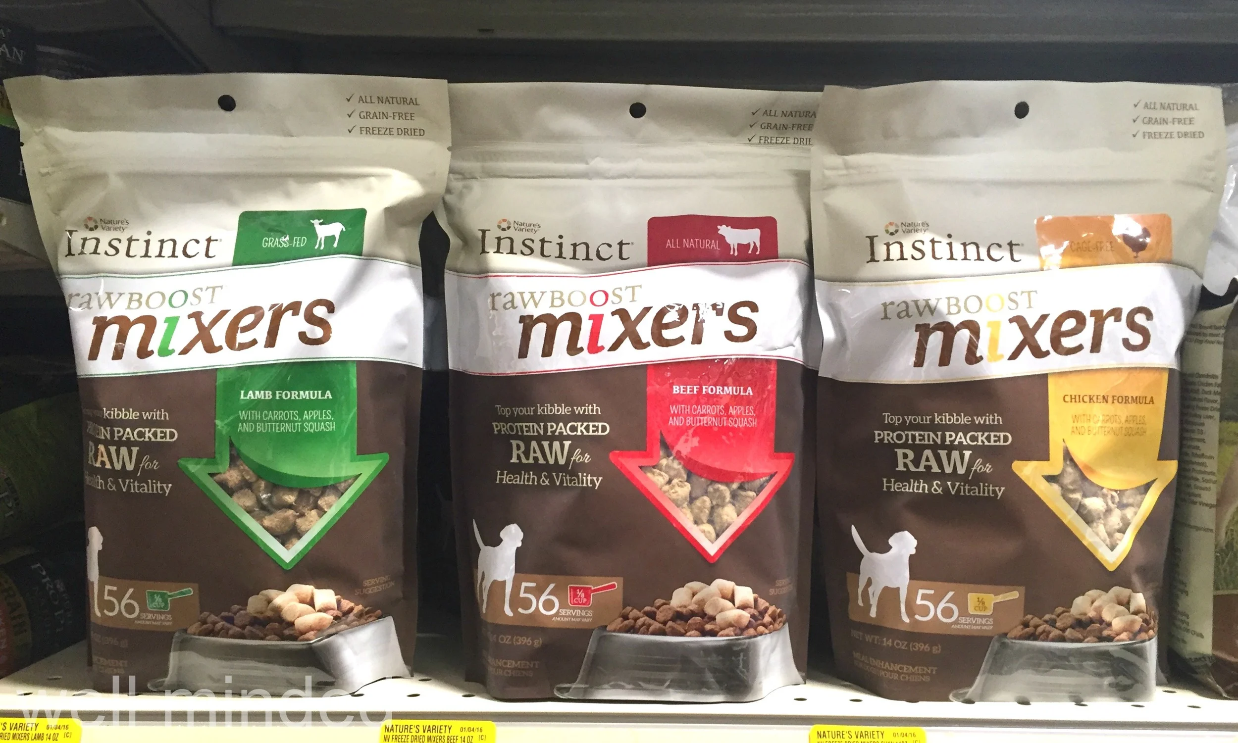 Decisions, decisions...which bag of Instinct Raw Boost Mixers should we choose?