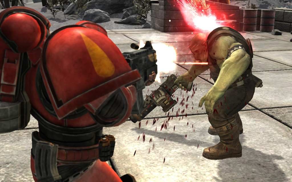 A Blood Angel captures an Orc