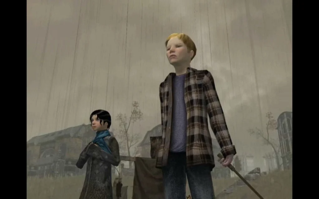 Children at play on the Steppe. Burying a doll. No big deal. 