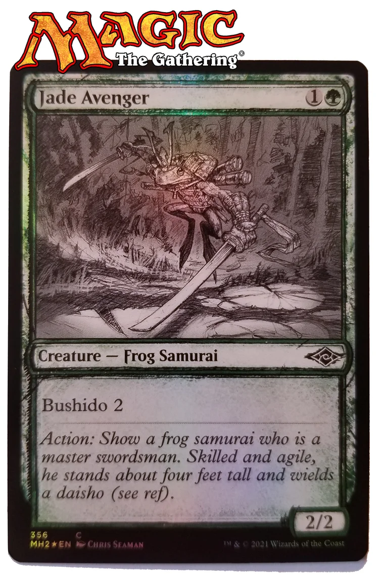 Jade Avenger- SKETCH CARD- FOIL  Chris Seaman Illustration Studio