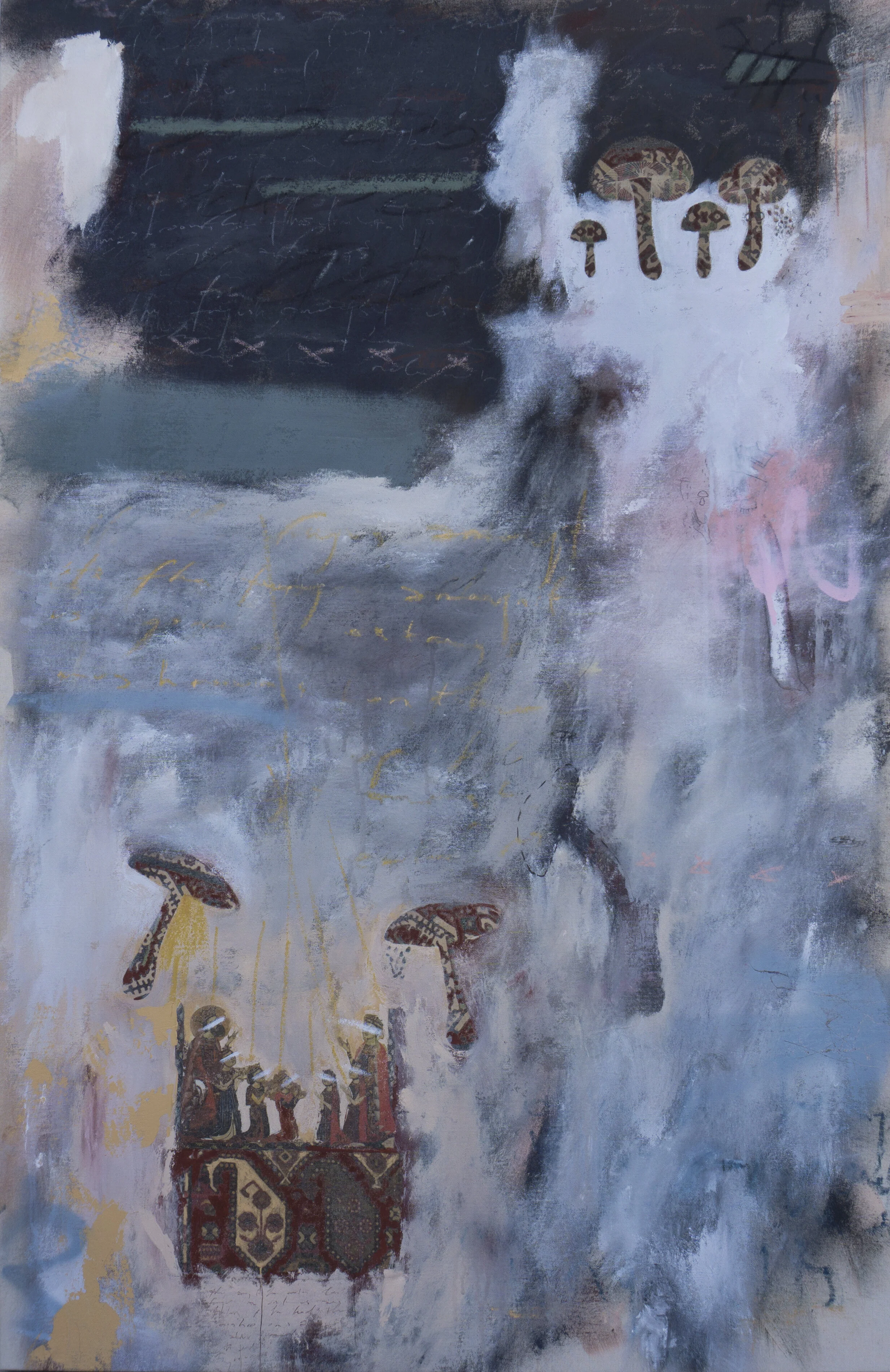 Fungus Amongst Us 27x44 mixed media on canvas