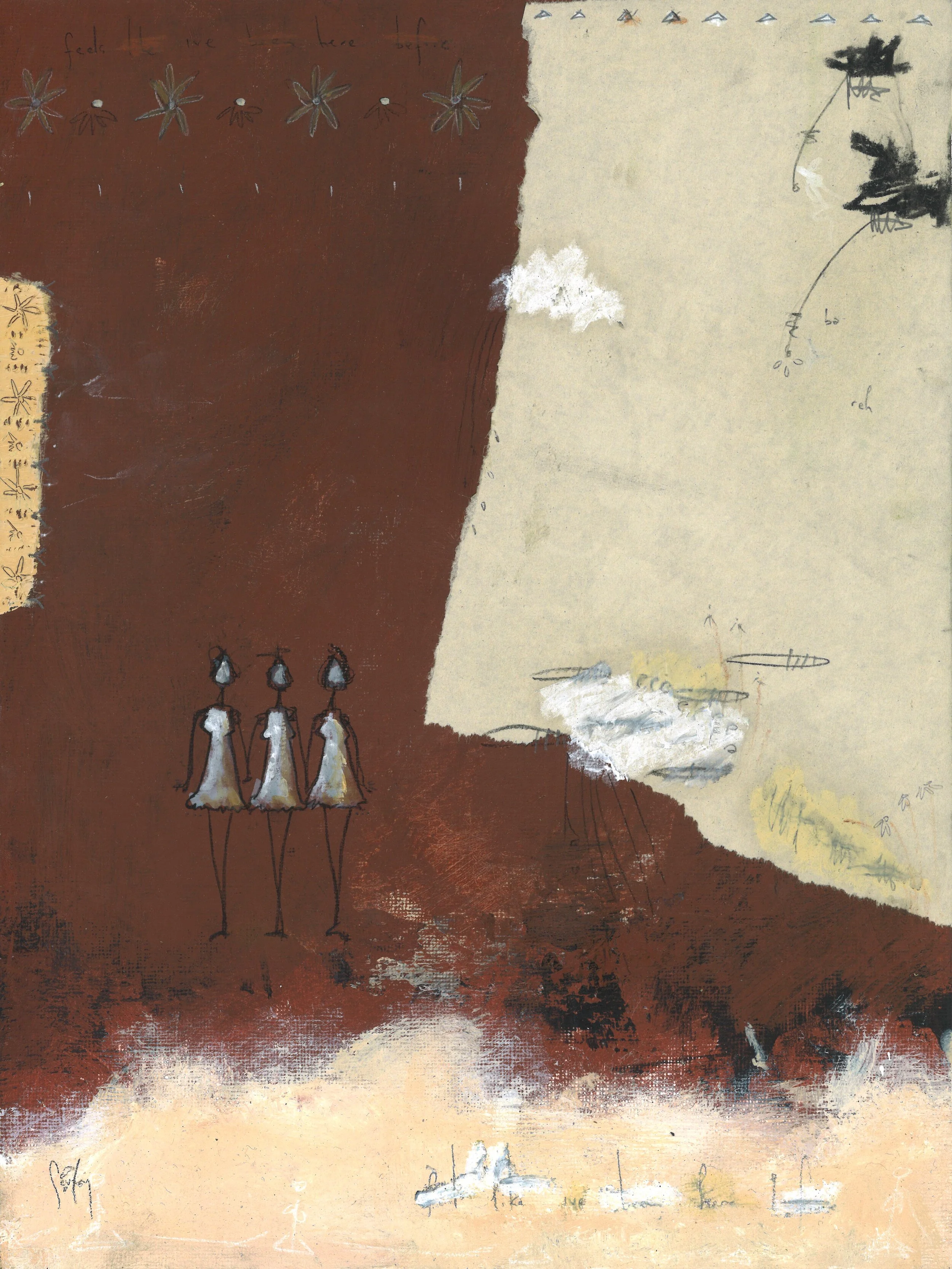feels like I’ve been here before 9x12 mixed media on paper