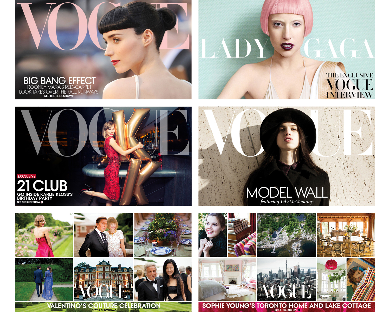  Vogue.com "Hero" Banners  (Conceptualized full-width logo placement)&nbsp;   2011-2013   VOGUE.COM  
