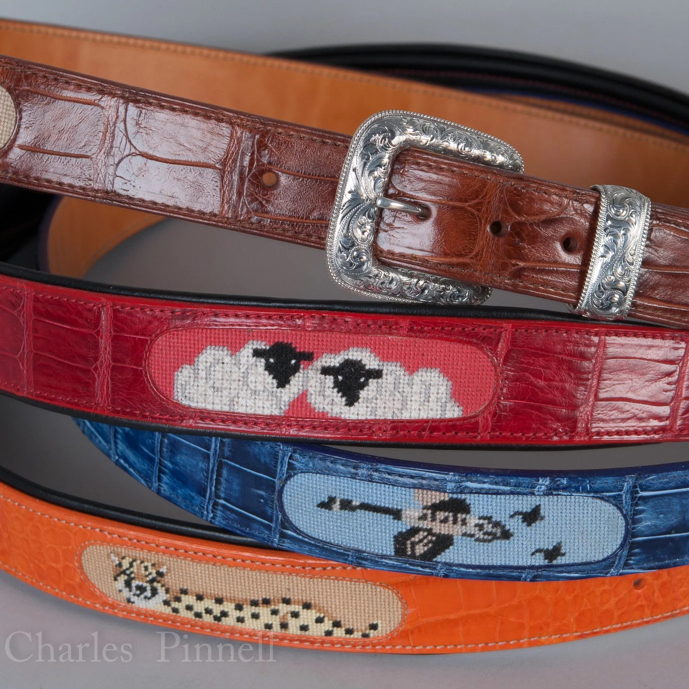Needlepoint Inlay Belts