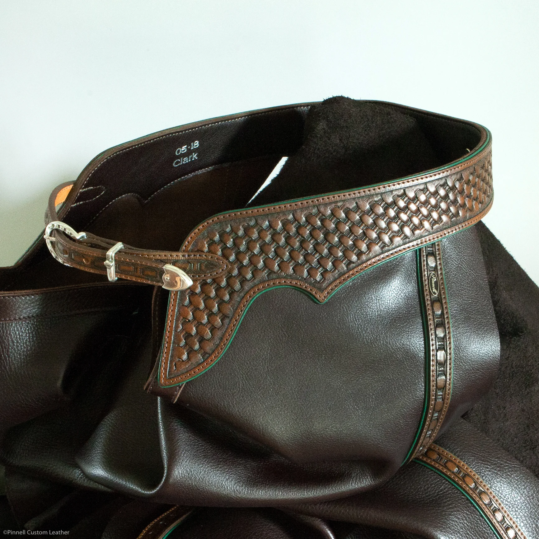 Basketweave Carved Belt Chap