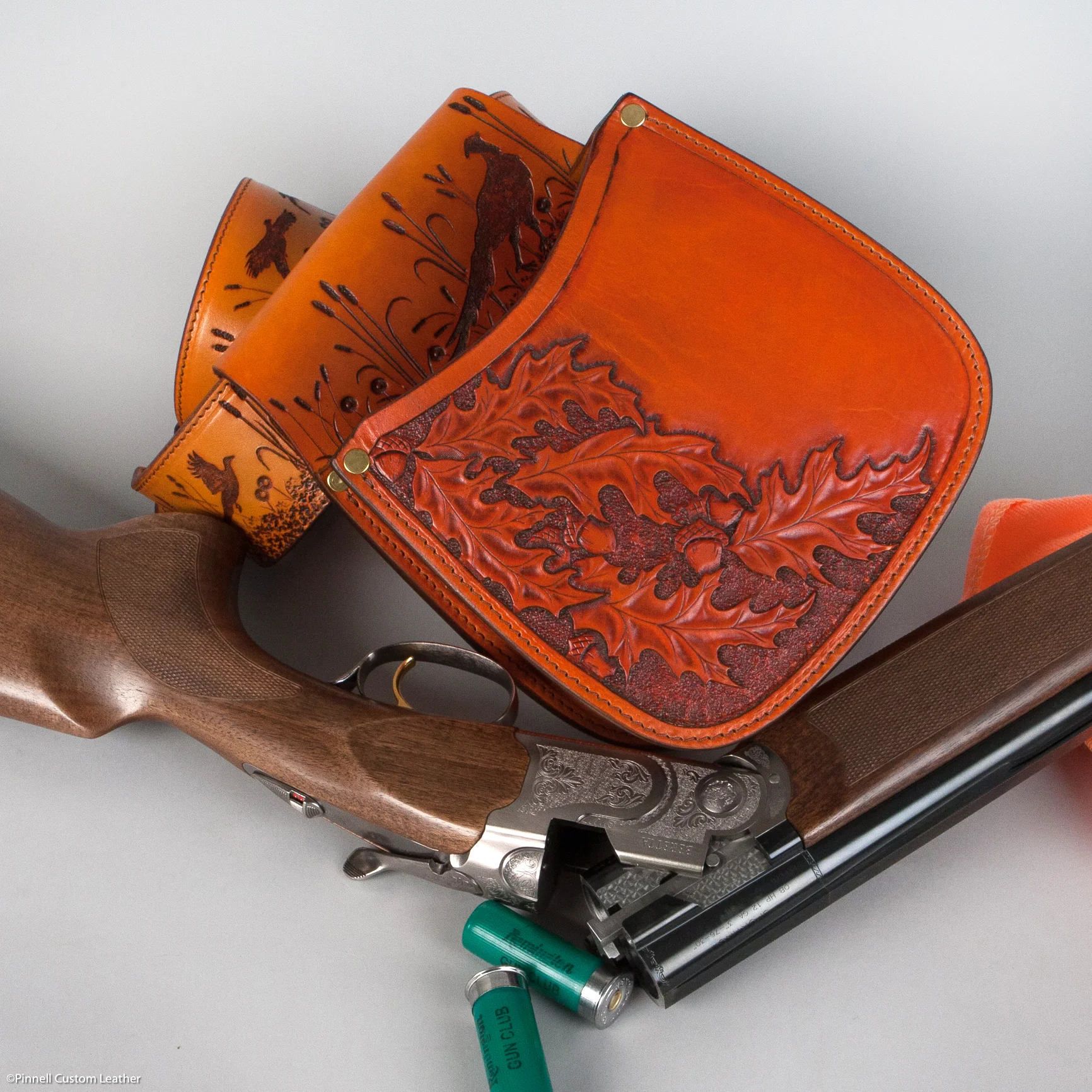Carved Shell Pouch and Belt