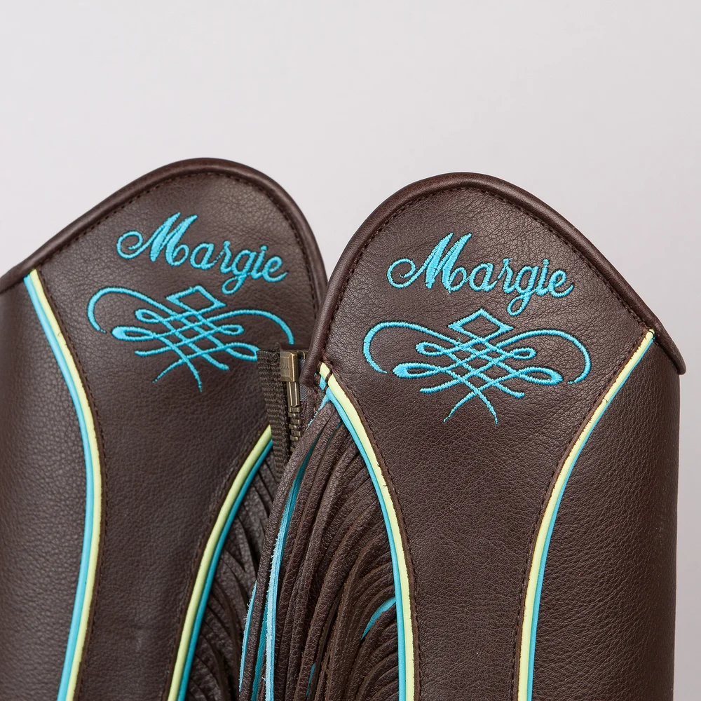 Chaps En Cuir Vert Sur Mesure - R Bar K - Neuf Made In USA - Trail Riding