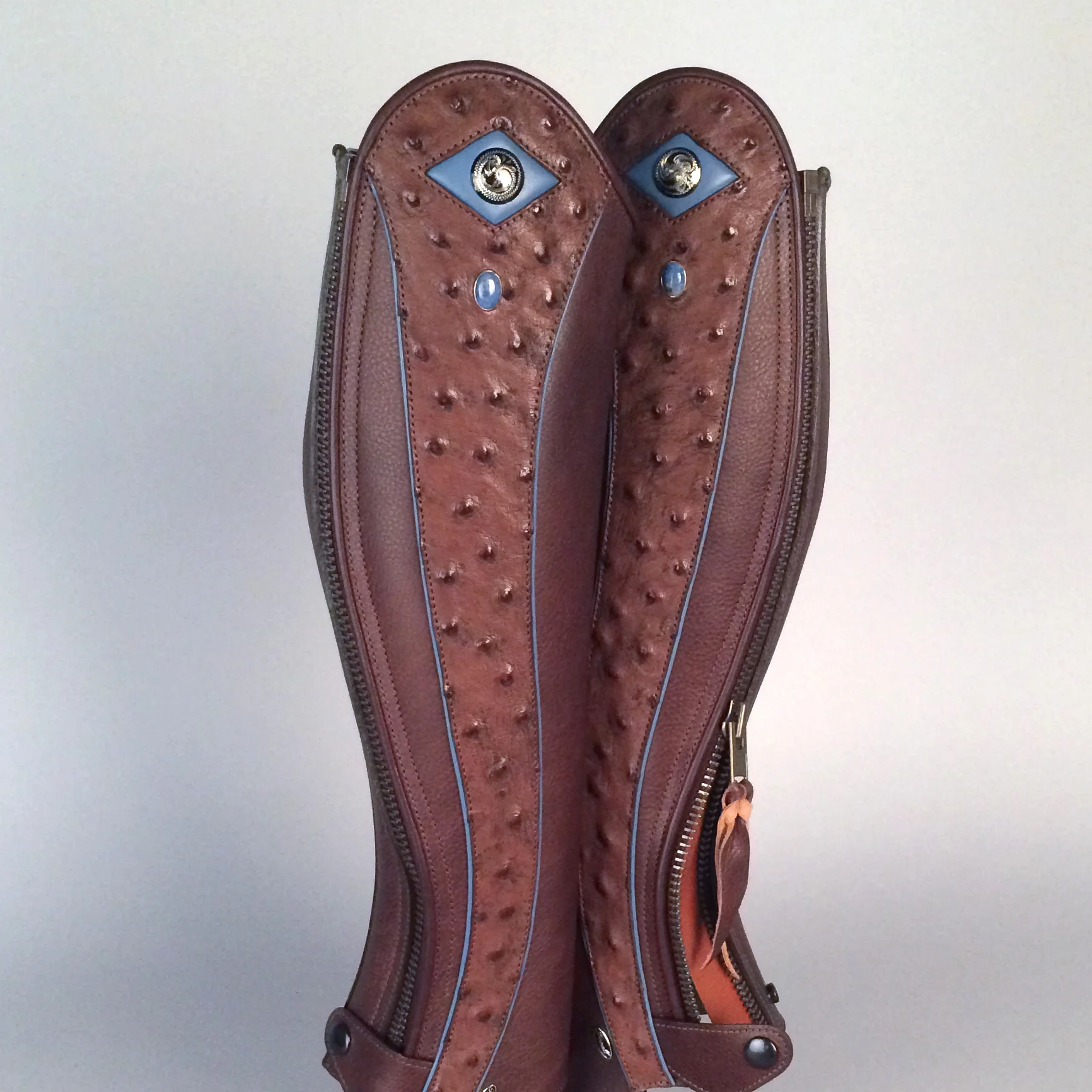 Half Chaps Ostrich and Lapis