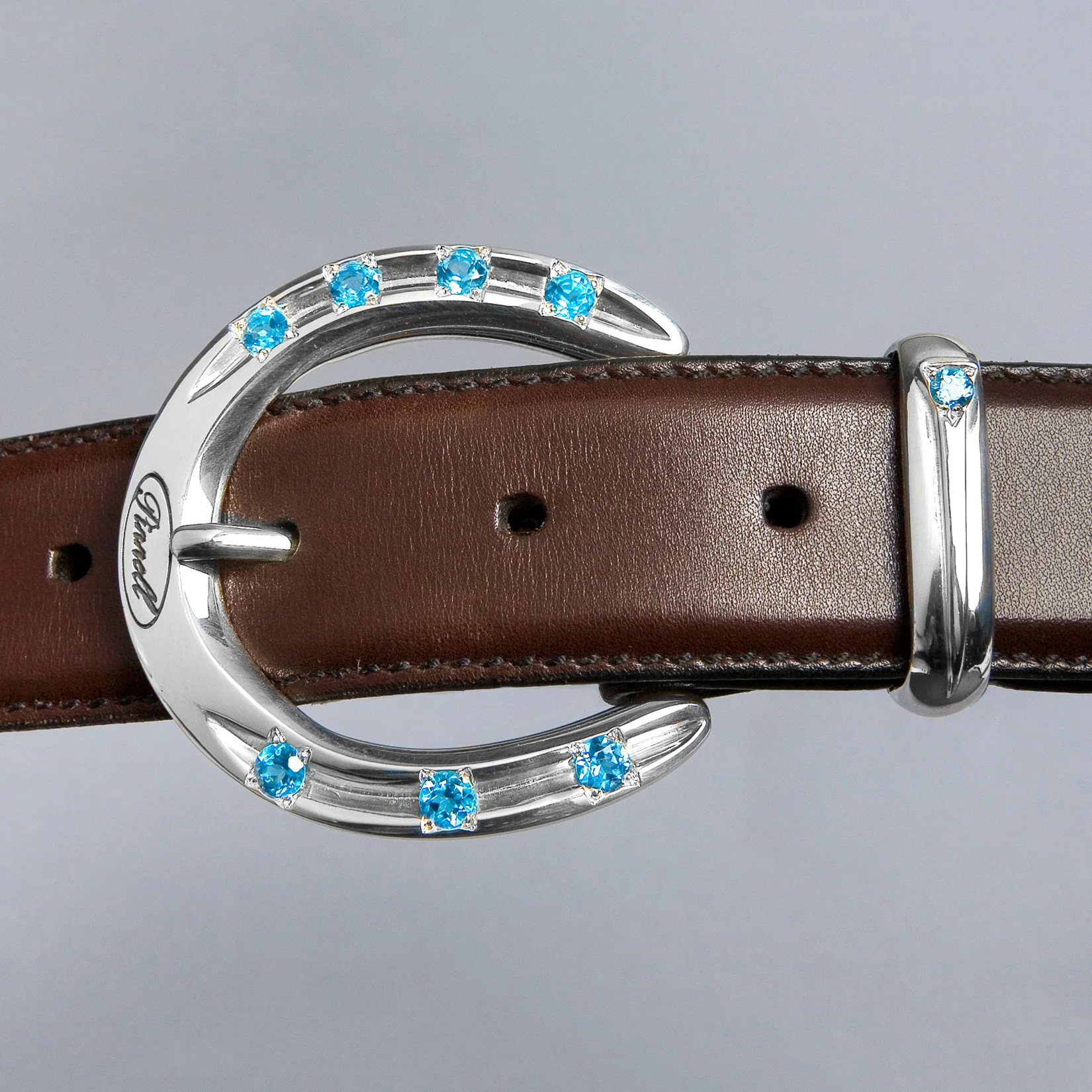 Horseshoe with Aquamarine Set