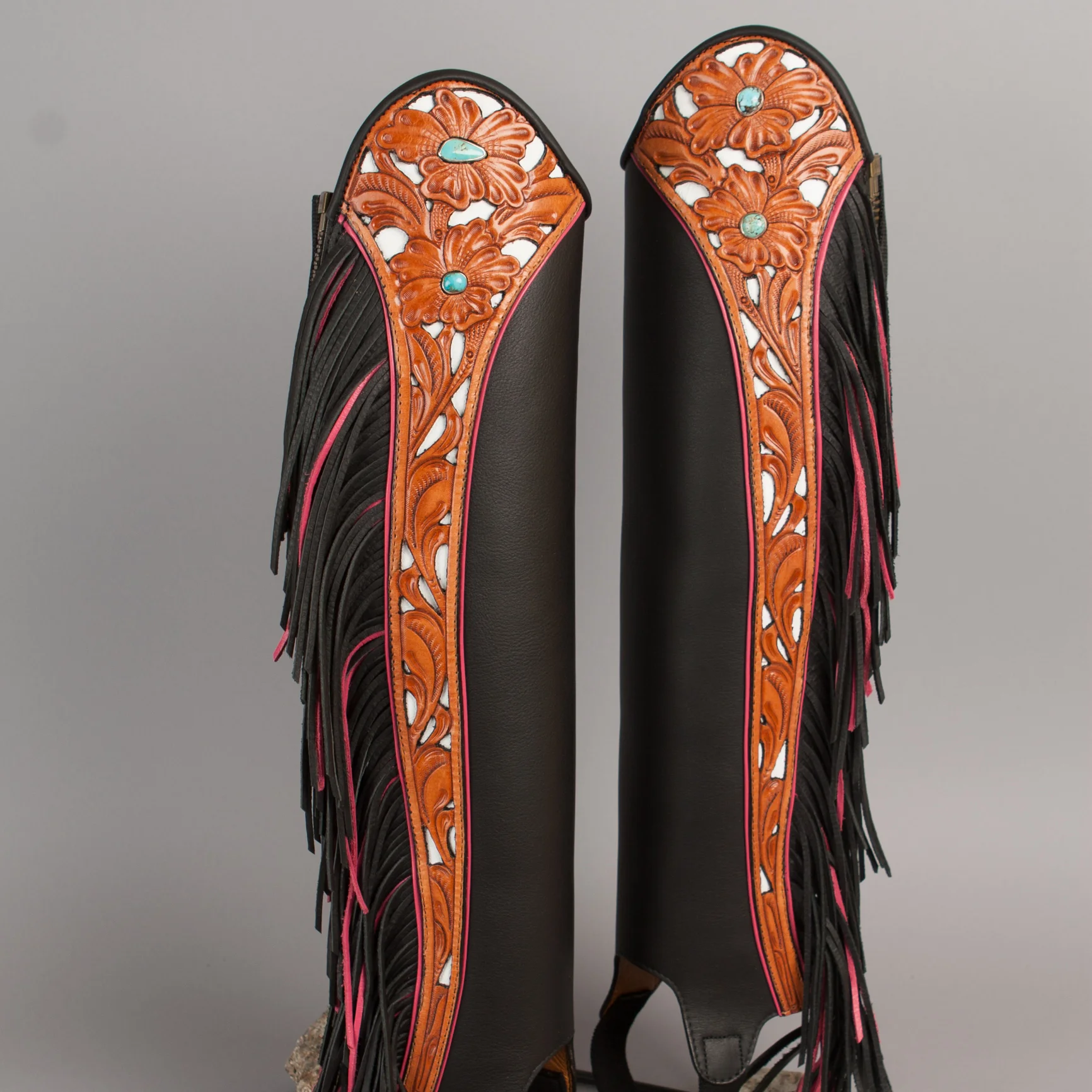Half Chaps Filigree Carved with Turquoise