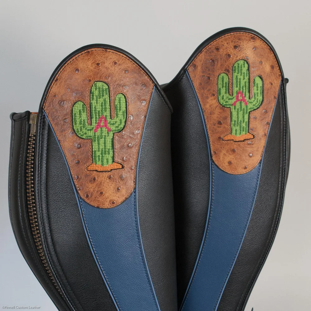 Chaps En Cuir Vert Sur Mesure - R Bar K - Neuf Made In USA - Trail Riding