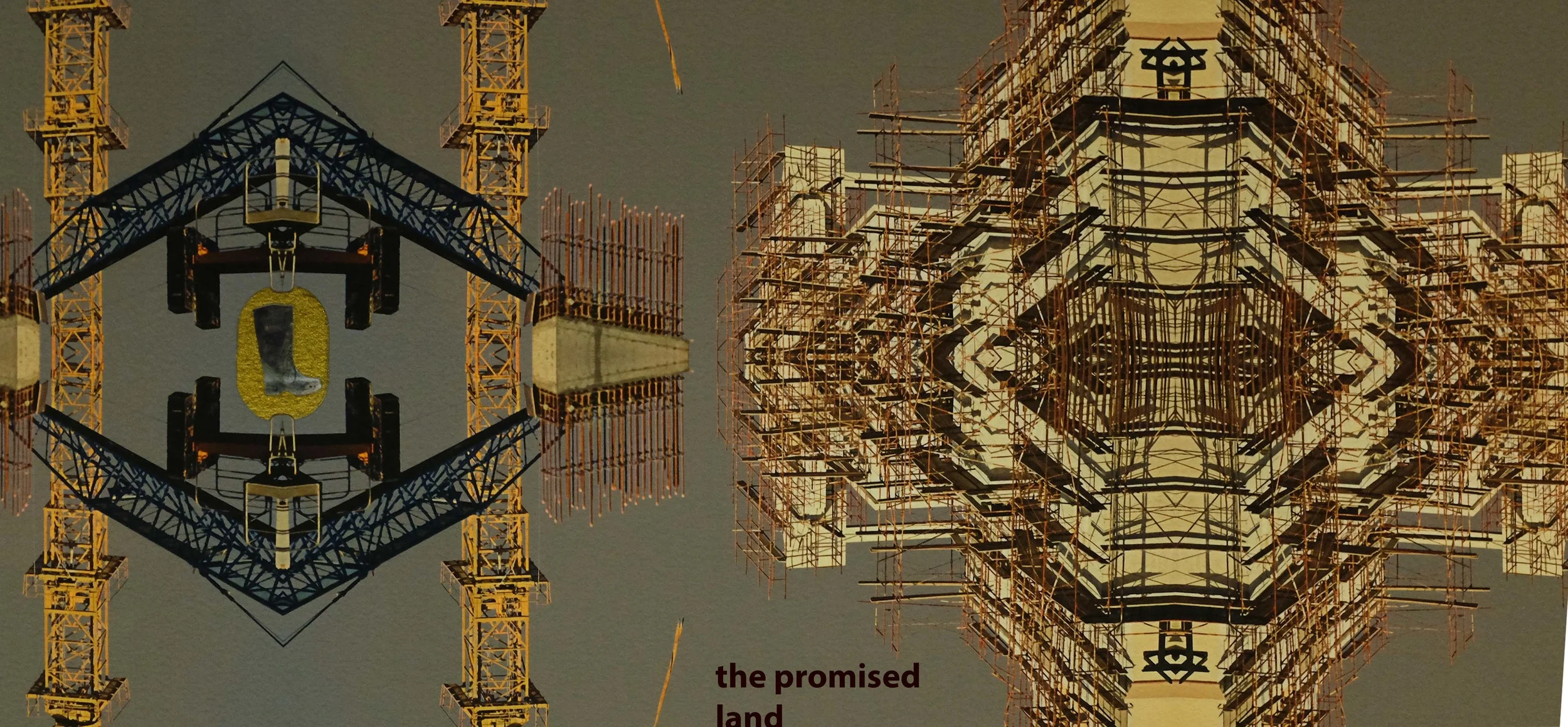 THE PROMISED LAND Zahra Jewanjee’s work inhabits a place presently being constructed with an armature of hope and uncertainty. Masking this construction in progress, wallpaper is employed to reflect on the fabric of the structure itself. The Promised Land drafts a geometric plane that defies order and describes an intangible idea with a commonplace vocabulary. Curated by Usman Saeed 2014