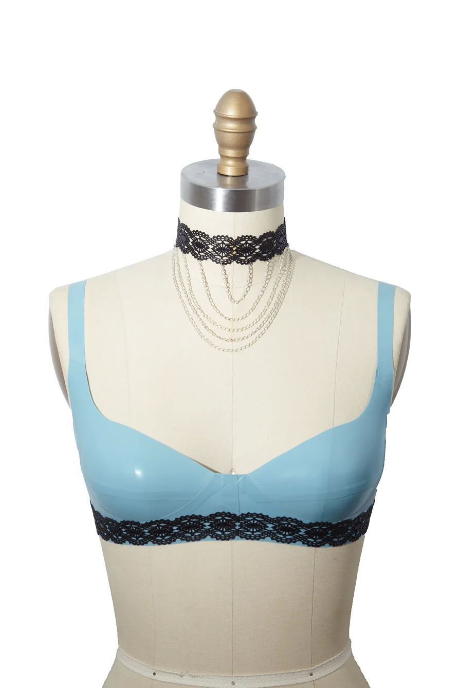 Latex Lace Trimmed Bra