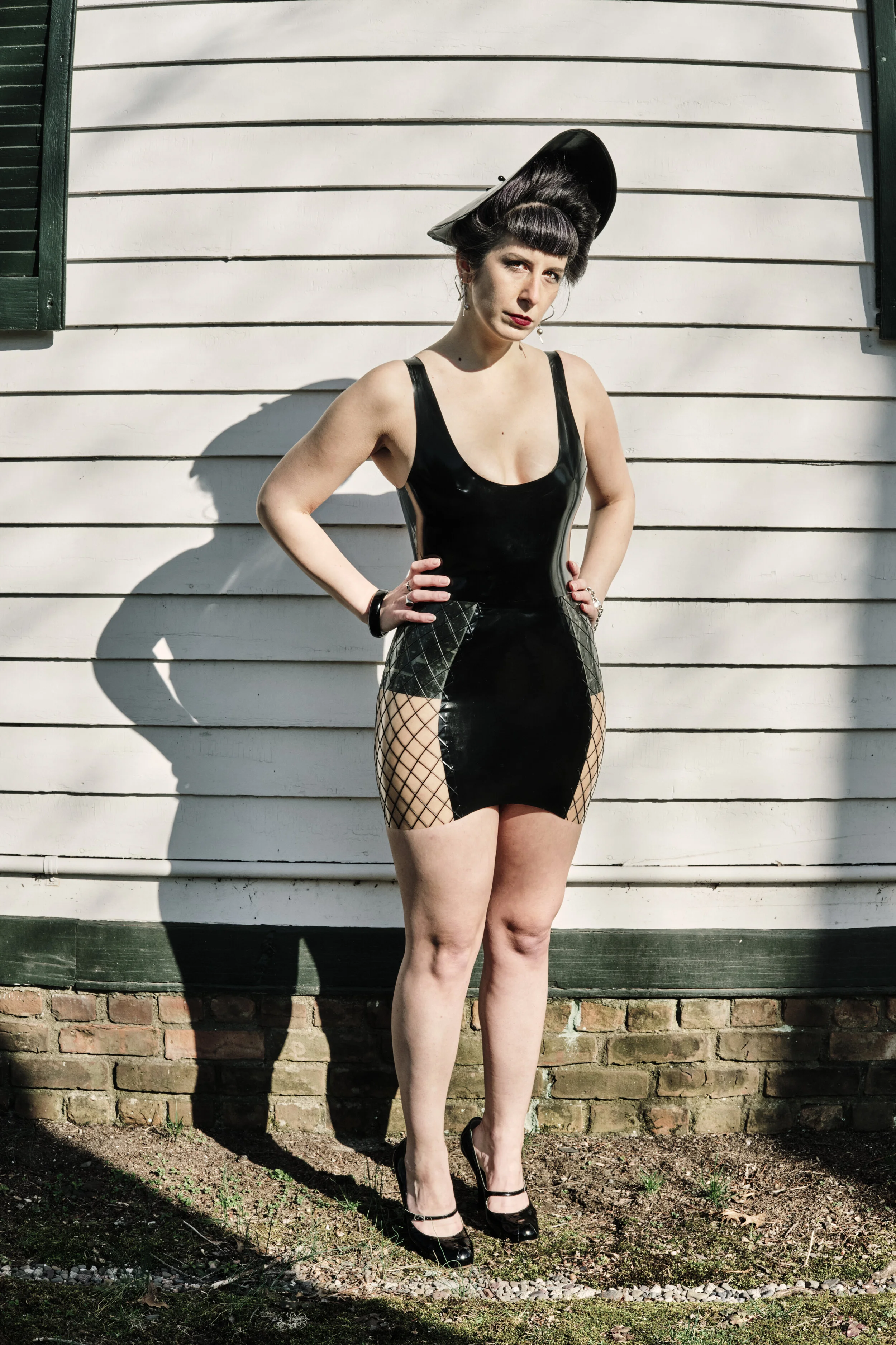 BabyLove's Latex Fishnet Girdle Mini Skirt