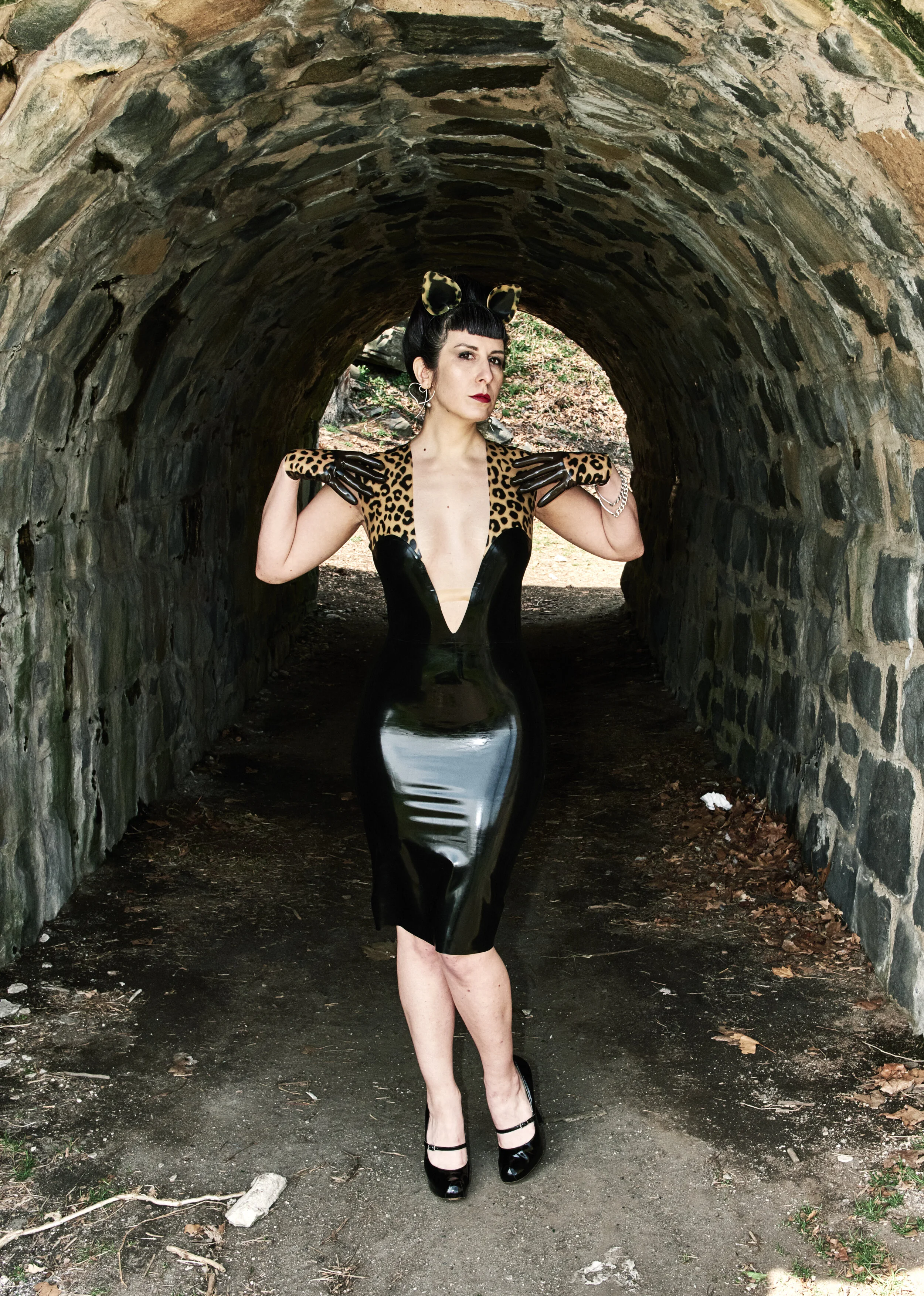 BabyLove's Latex Leopard Sweetheart Dress