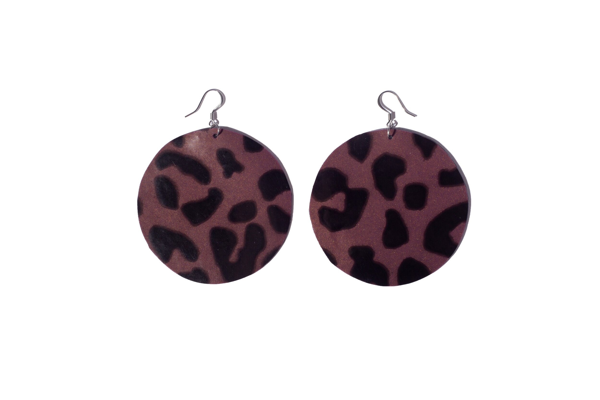 BabyLove's Latex Leopard Disk Earrings