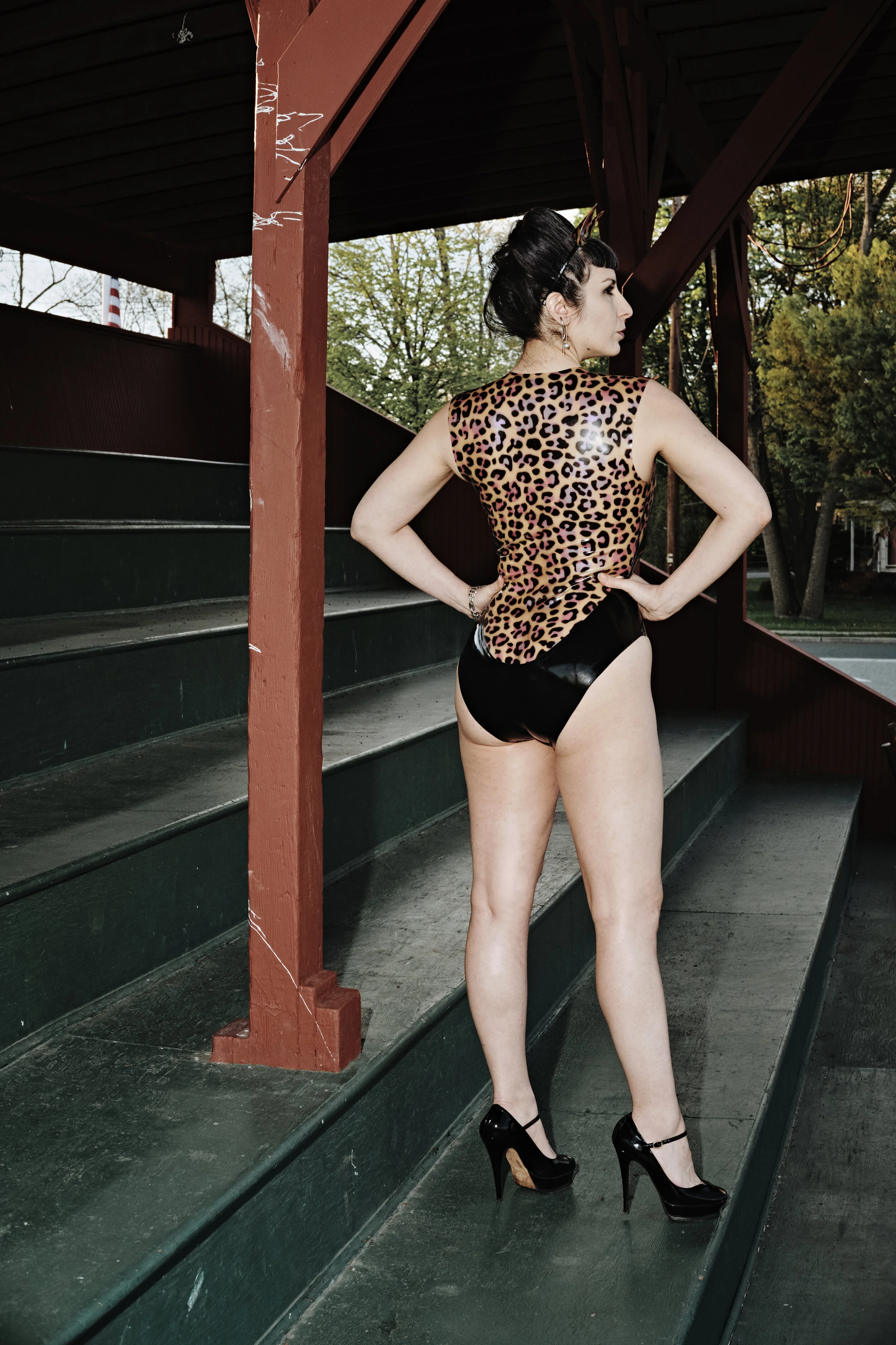 BabyLove's Latex Leopard Sweetheart Bodysuit