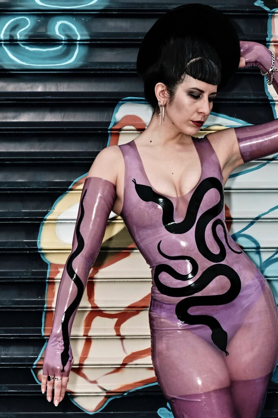 BabyLove's Latex By Renee Masoomian Serpent Opera Fingerless Gloves