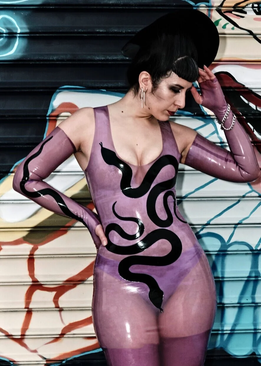 BabyLove's Latex By Renee Masoomian Serpent Opera Fingerless Gloves