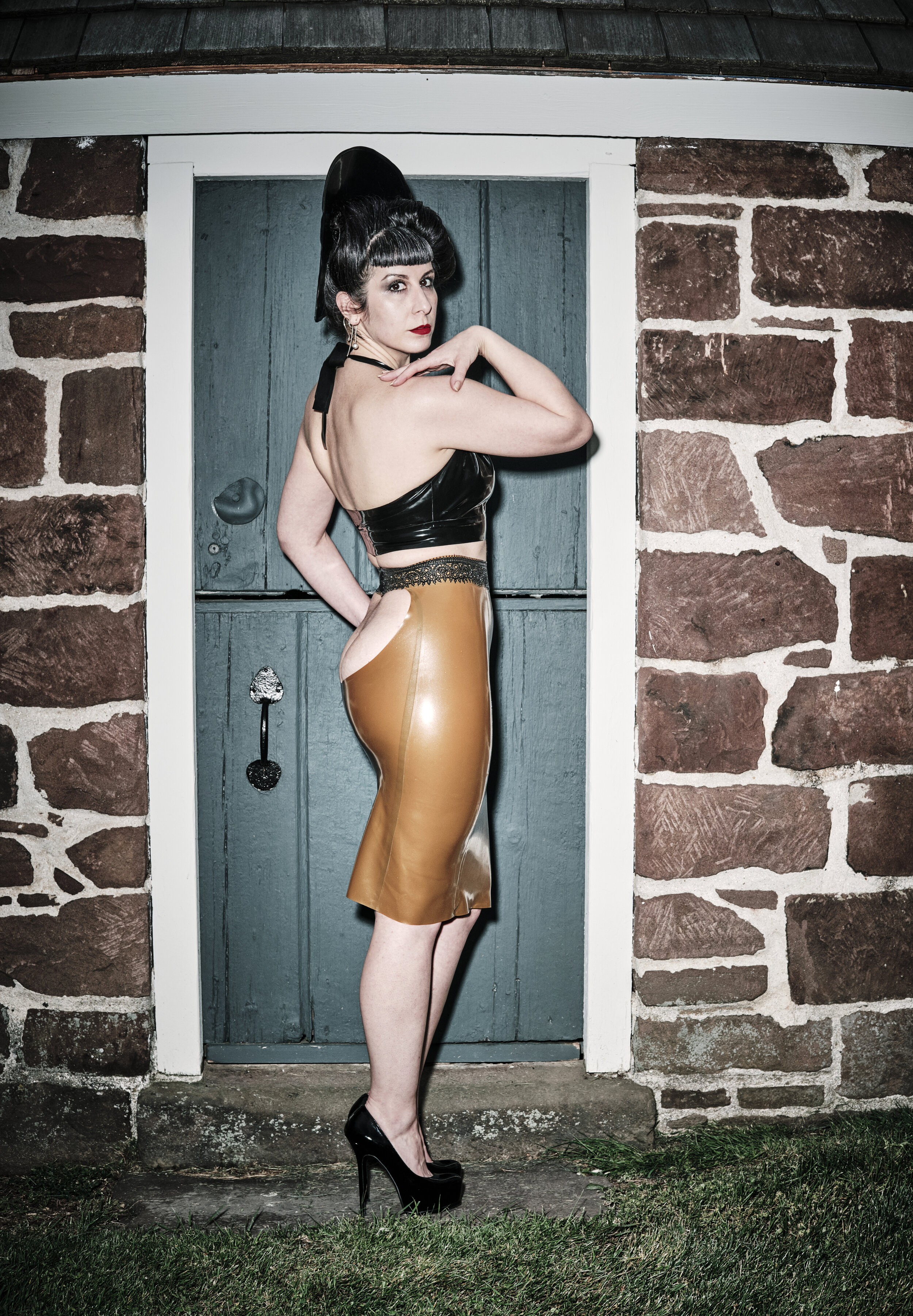 BabyLove's Latex Lace Trimmed Peep Skirt