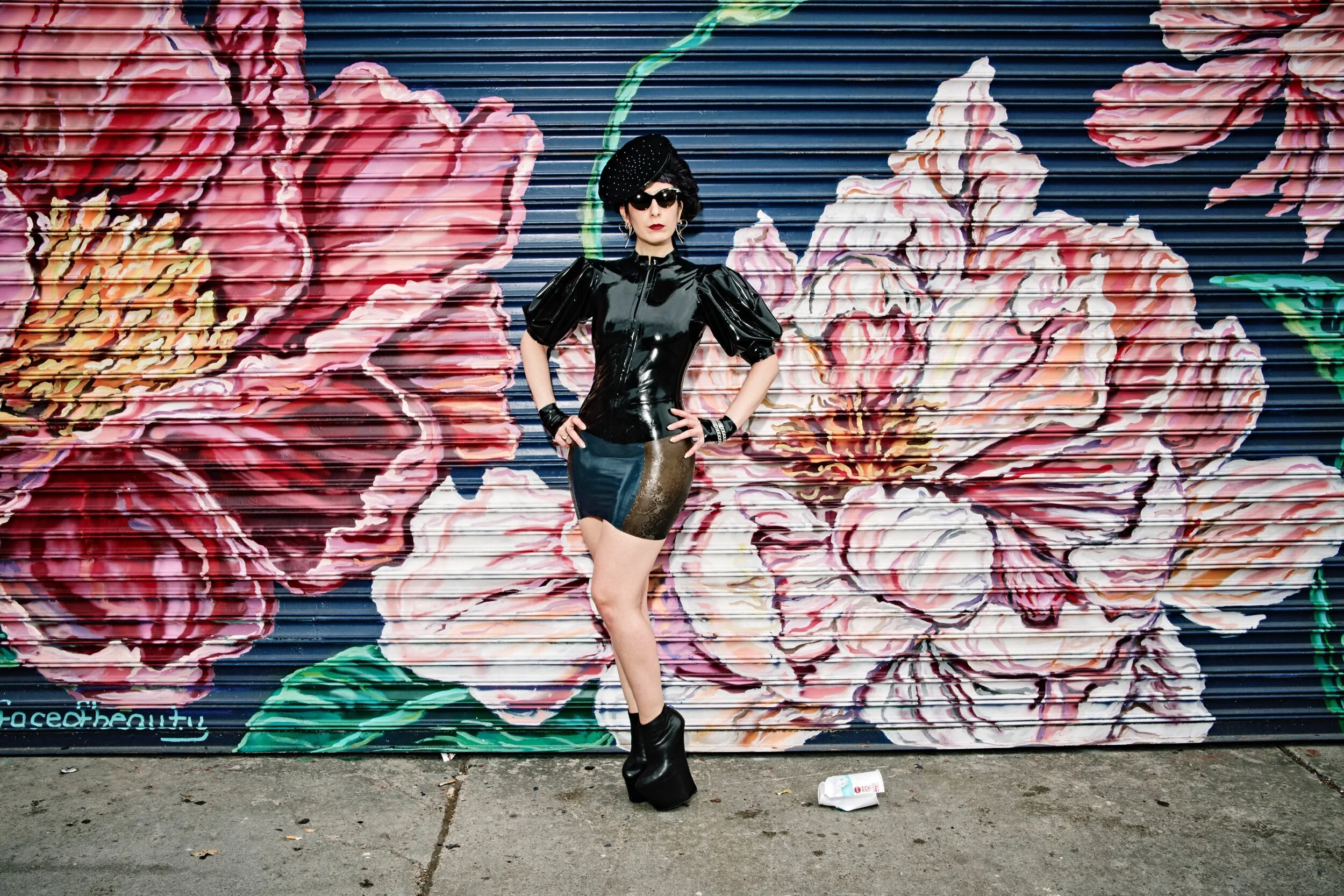 BabyLove's Latex Texture Sided Girdle Mini Skirt