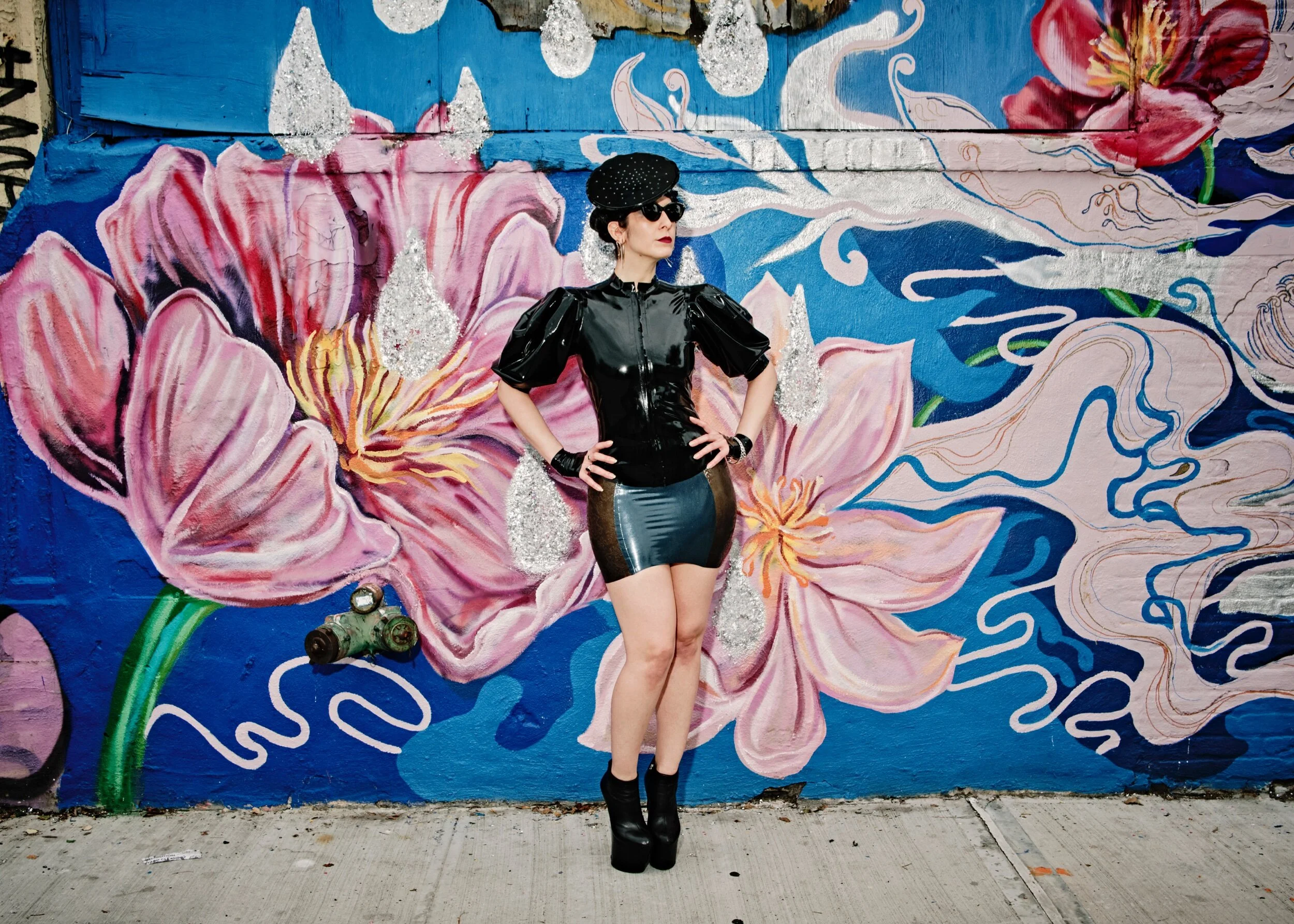 BabyLove's Latex Texture Sided Girdle Mini Skirt