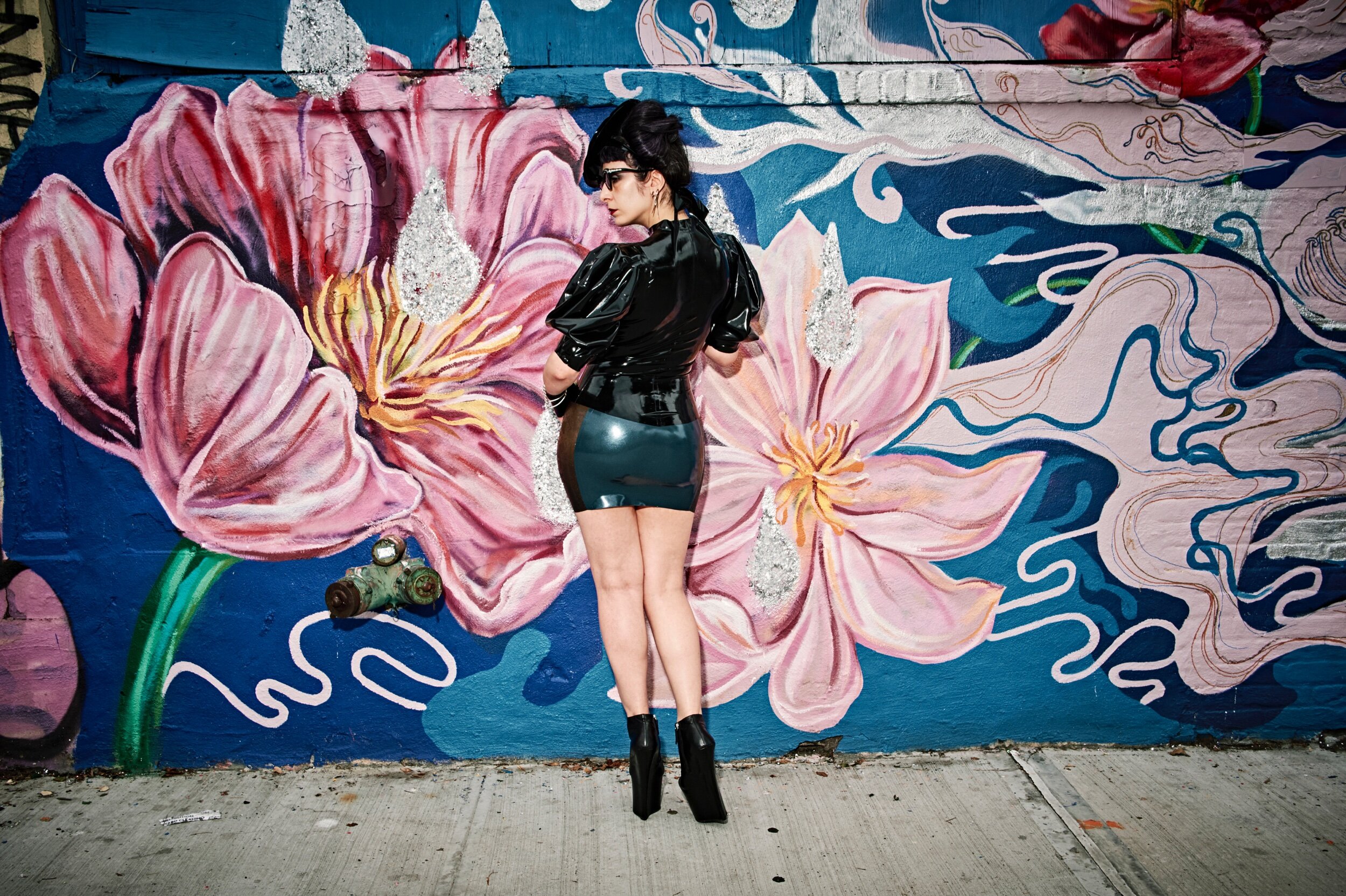 BabyLove's Latex Texture Sided Girdle Mini Skirt